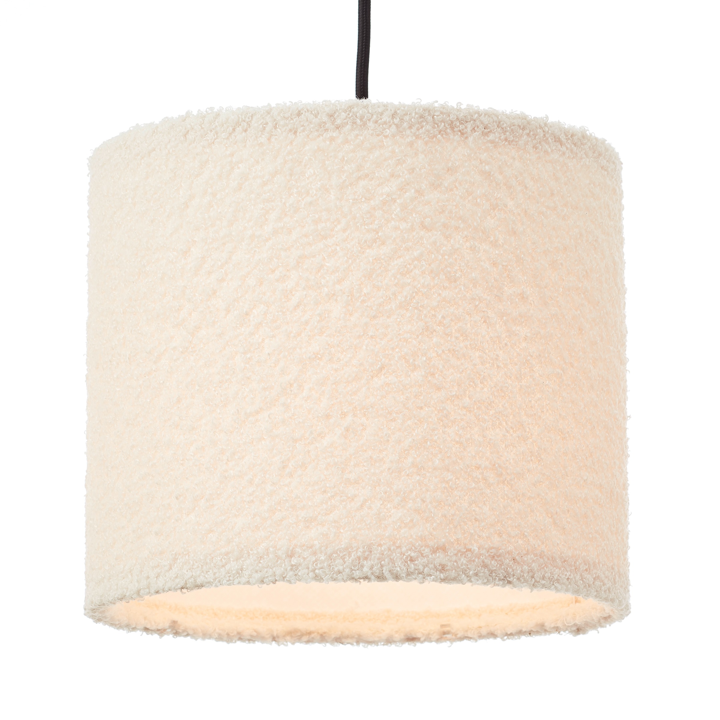 Brilliant Pendelleuchte »Teddy«, 3 flammig, Leuchtmittel E27 | ohne Leuchtmittel, flauschiger Teddystoff, 150 x 94 x 23 cm, E27, kürzbar, Textil, beige