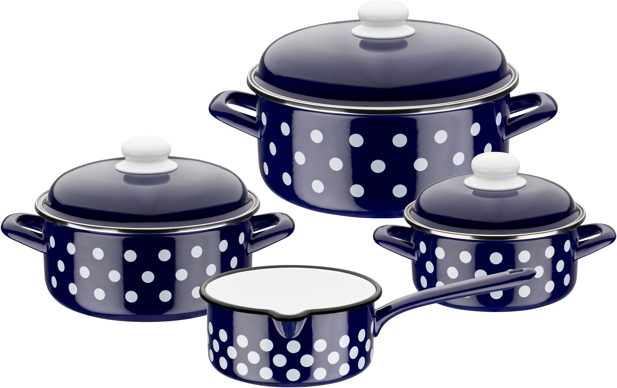GSW Kochtopf-Set Pünktchen 7-tlg. blau-weiß