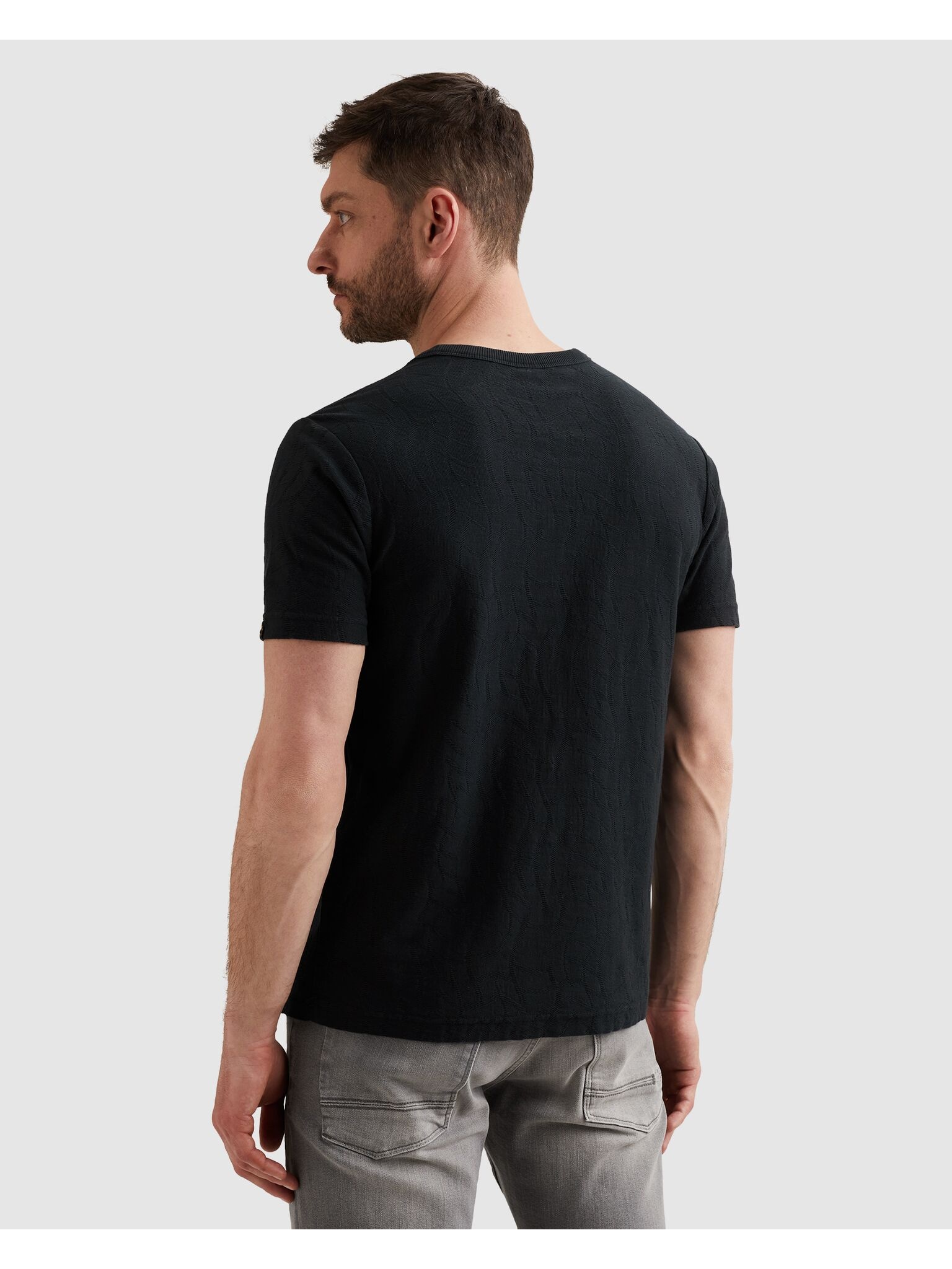 PME LEGEND T-Shirt »Short sleeve r-neck jacquard jersey« mit Logo Stickerei