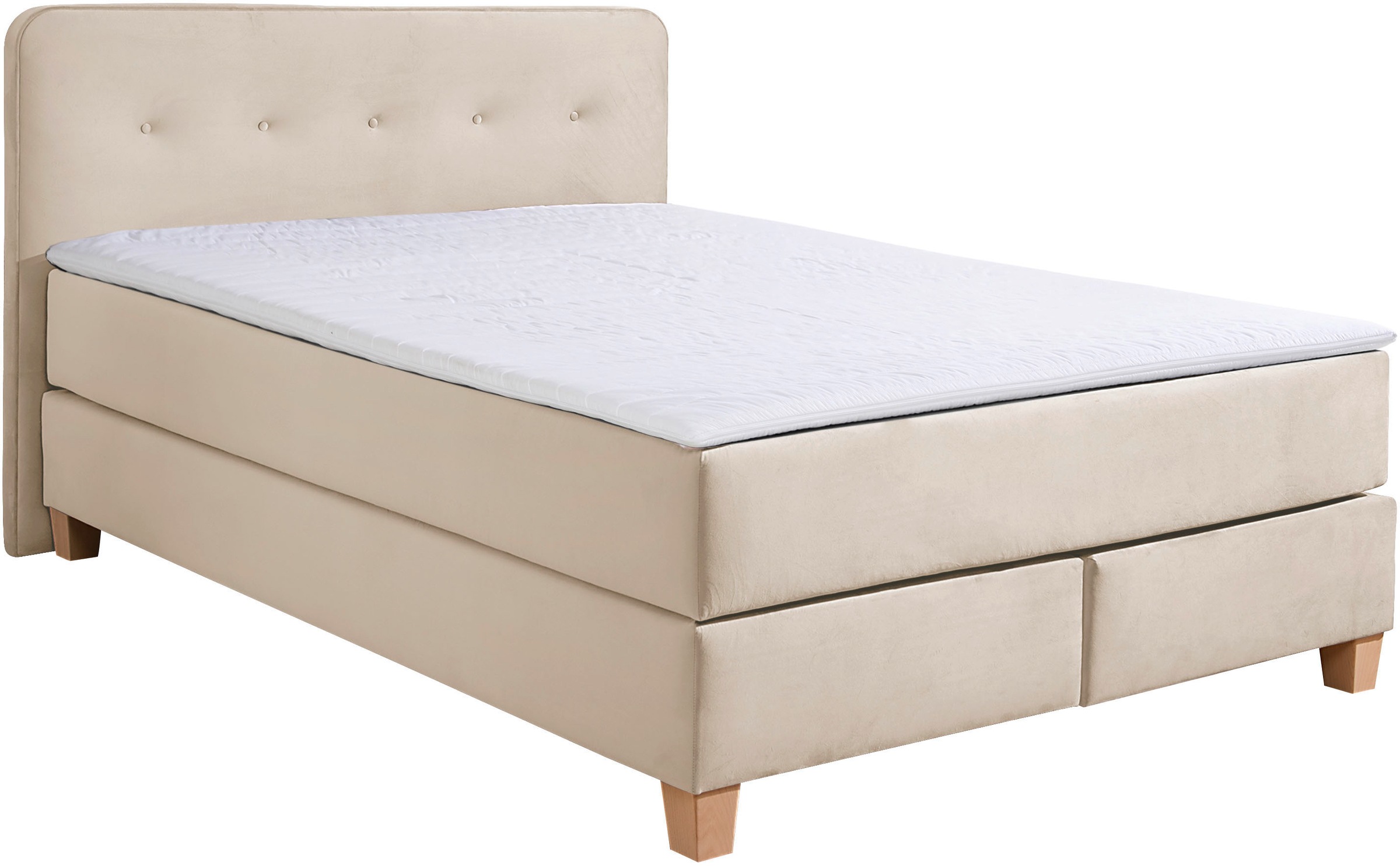 Home affaire Boxspringbett »Fargo«, in Überlänge 220 cm, mit Topper, 3 Ausführungen, 4, Breiten