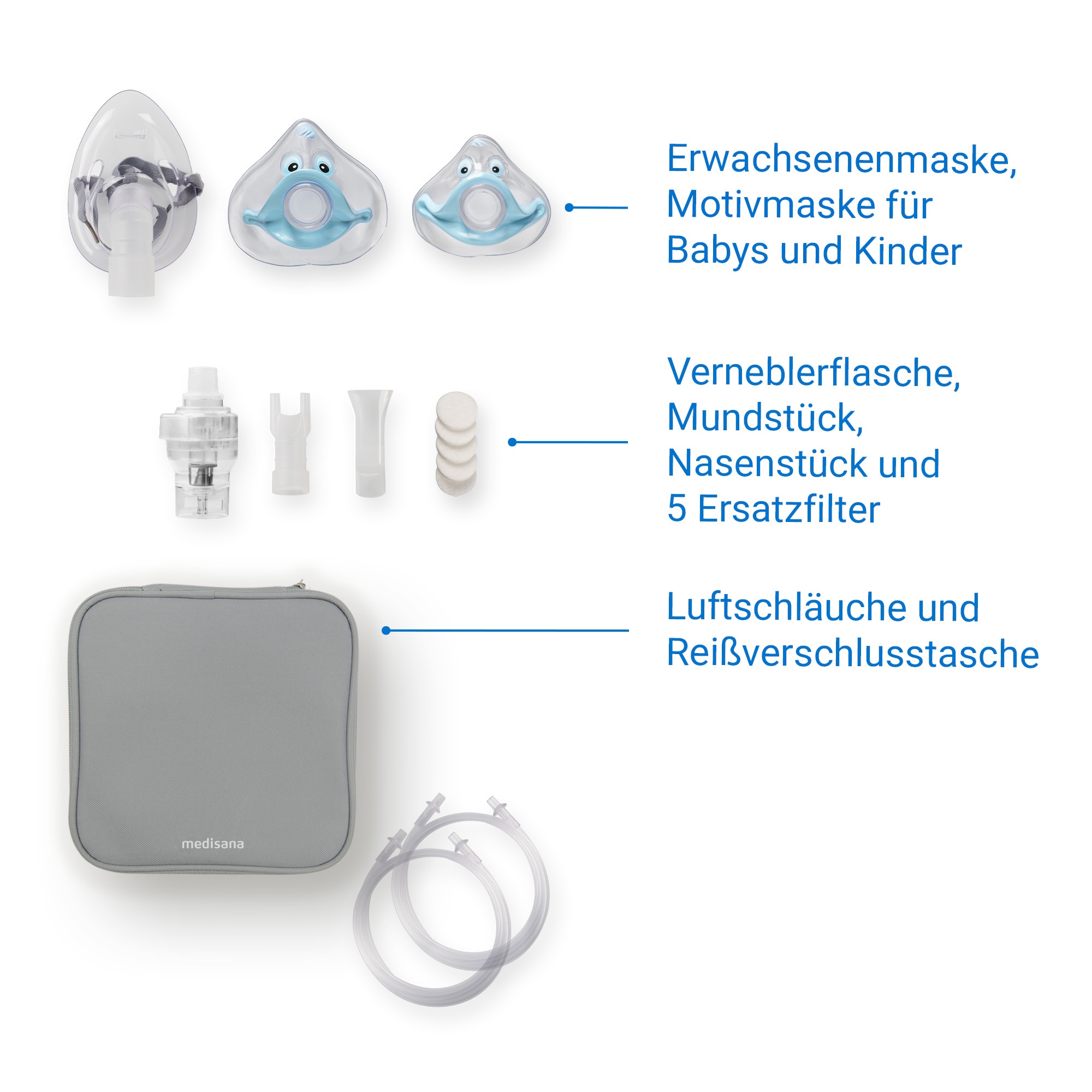 Medisana Inhalationsgerät »IN 165« Mikrokompressortechnik, Linderung v. Atemwegsbeschwerden, zertifiziert