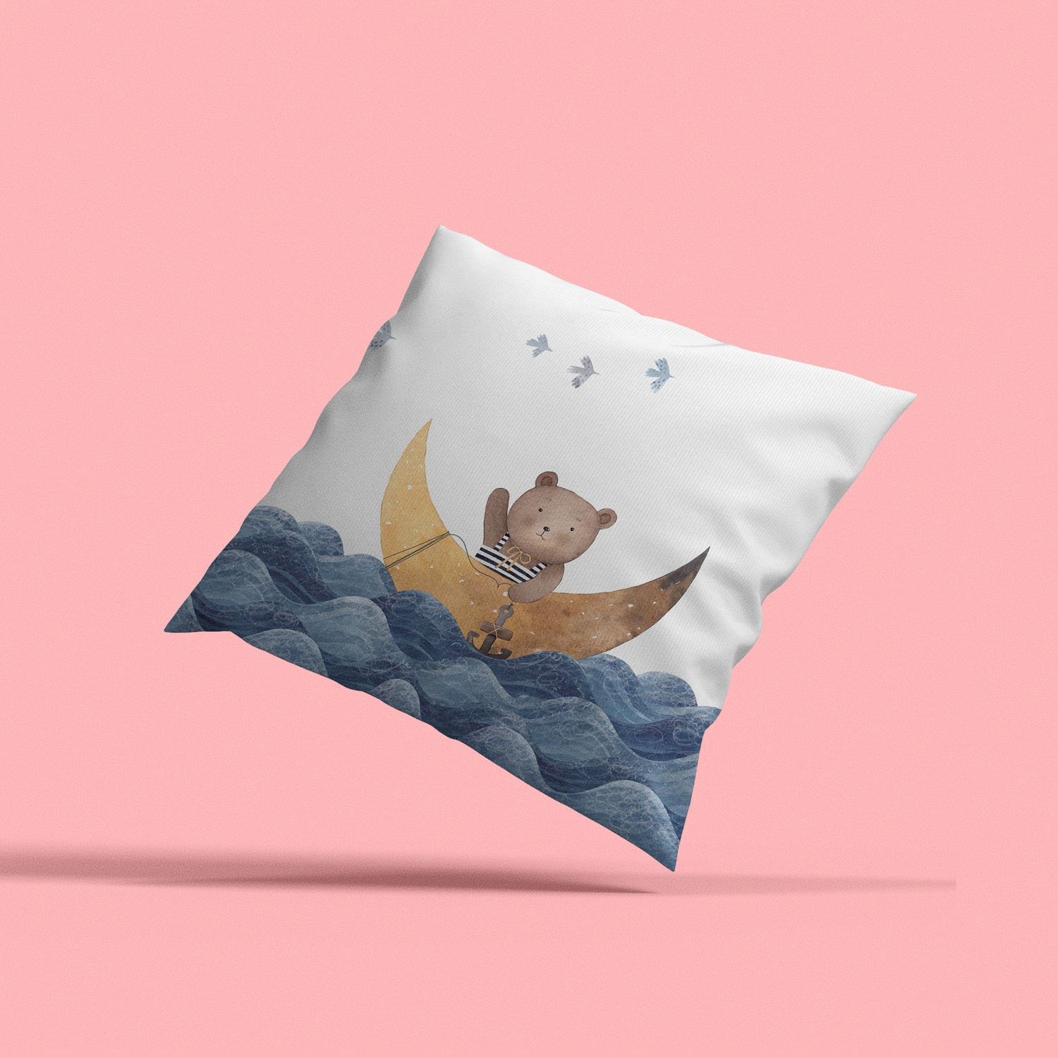 queence Dekokissen »Bär auf hoher See«, Kissenhülle mit HD Premium Druck, geruchsneutral, 40x40cm