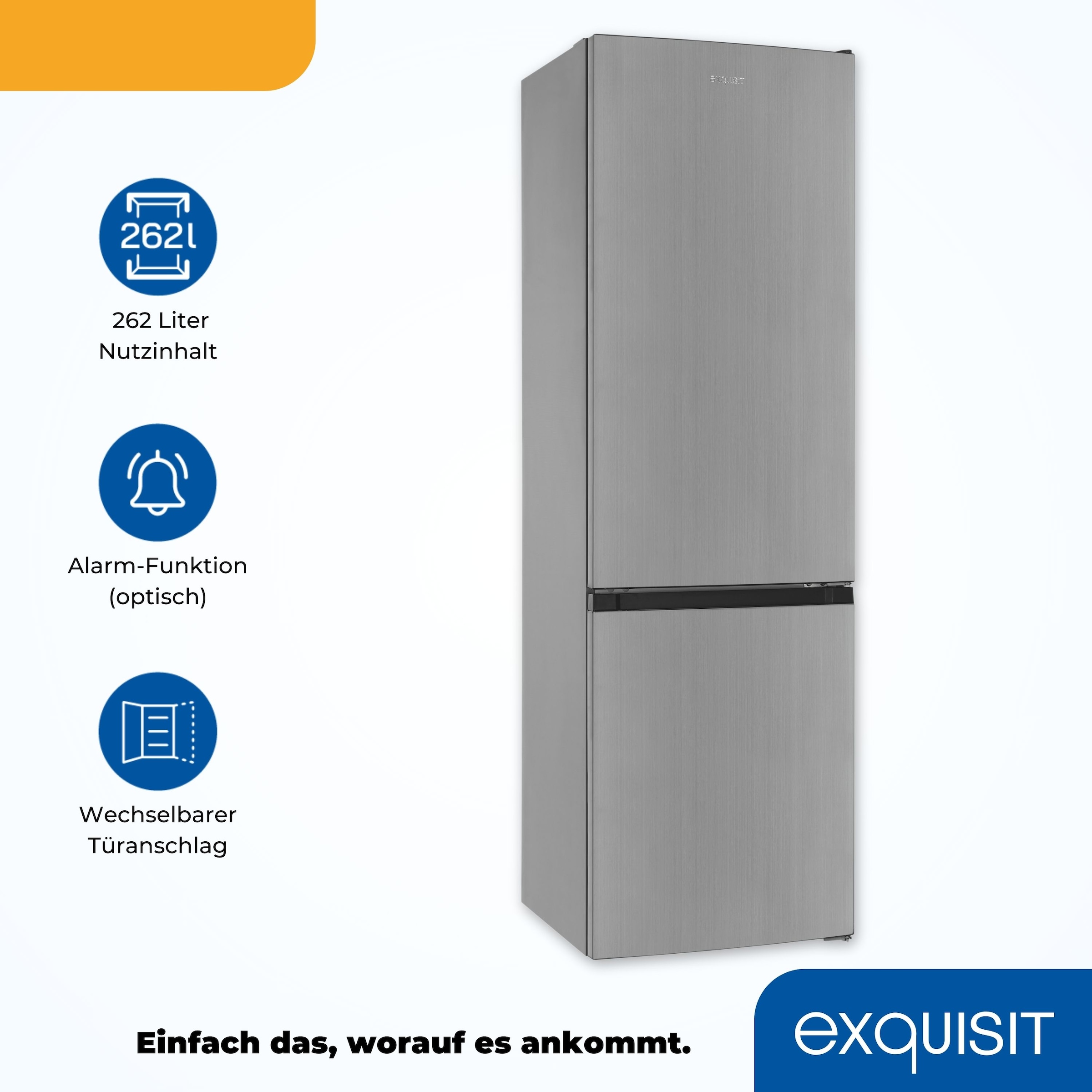 exquisit Kühl-/Gefrierkombination »KGC265-70-040D inoxlook« 180 cm hoch 54,5 cm breit