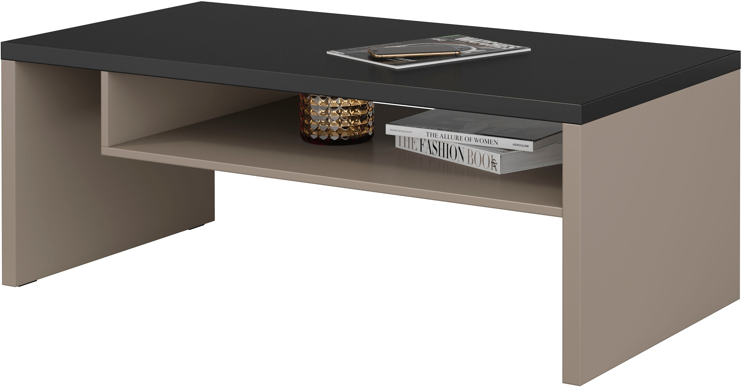 OTTO home Couchtisch »Cross, Breite 120 cm, moderner Sofatisch für Wohnzimmer« Tisch mit offenem Fachboden