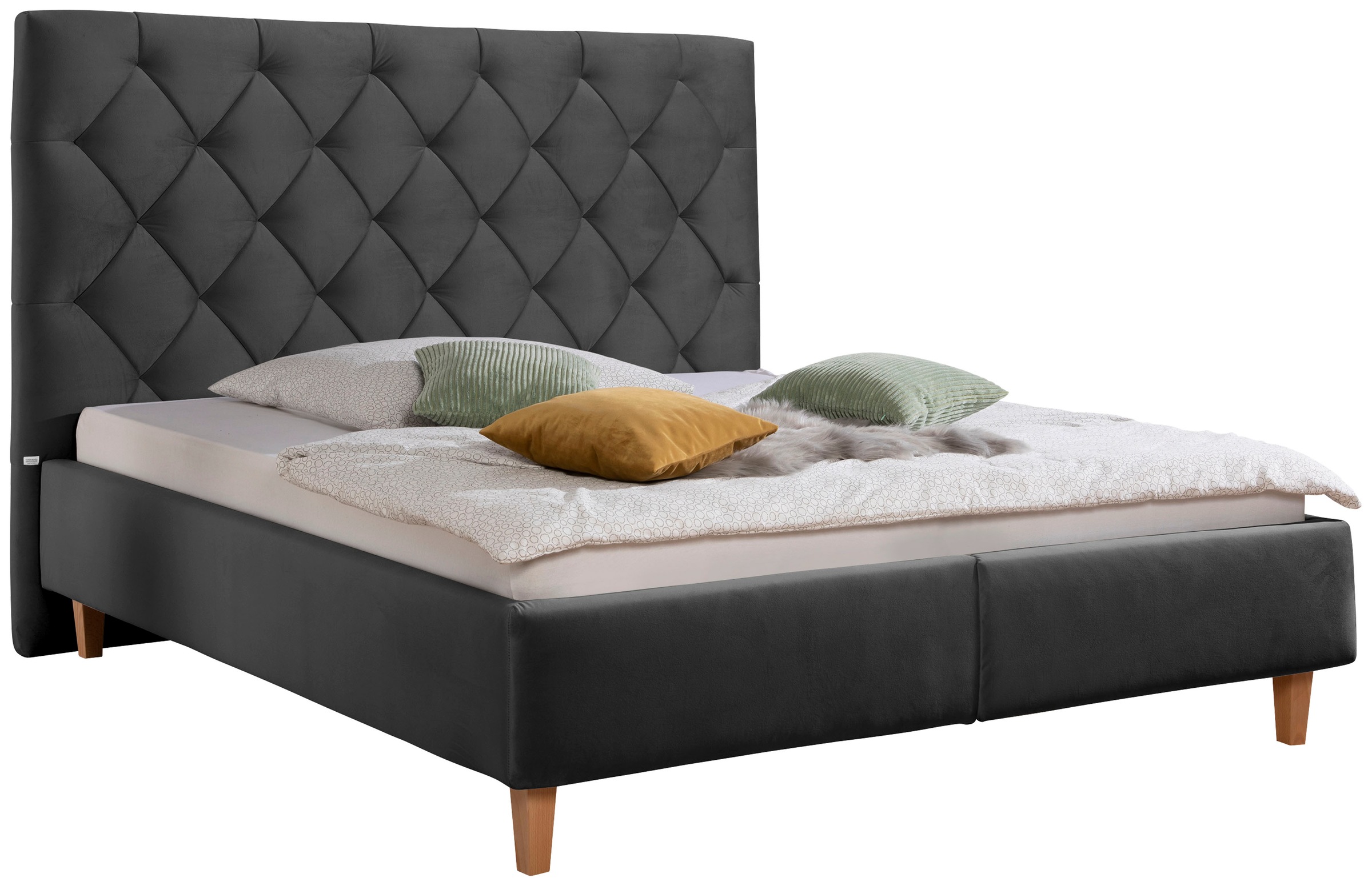 Guido Maria Kretschmer Home&Living Polsterbett »Sunley 140«, Kreuzsteppung, Kopfteilhöhe 142 cm, ohne oder mit Matratze/Lattenrost