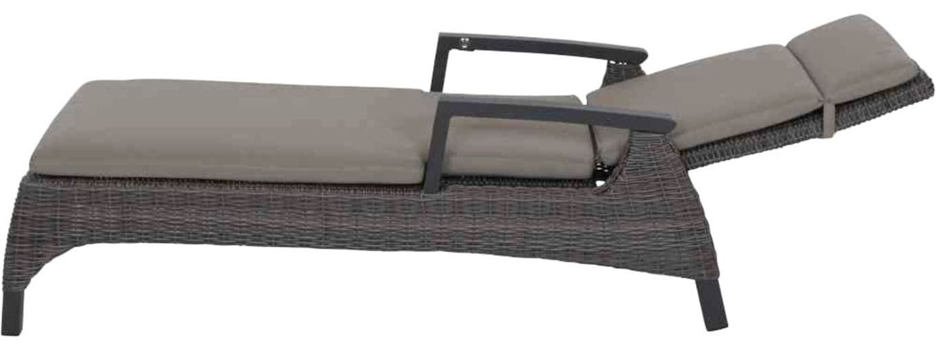 Siena Garden Gartenliege »Corido Liege matt anthrazit / charcoal grey«, Aluminiumgestell, Gardino®-Geflecht, inkl. Auflage taupe-meliert