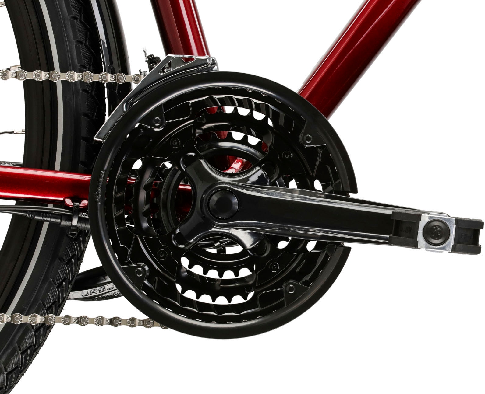Kross E-Bike »E-Trekkingrad Trans Hybrid EE 28 Zoll rot«, 21 Gang, Shimano, Tourney TX800, Heckmotor 250 W, Pedelec, Elektrofahrrad für Herren