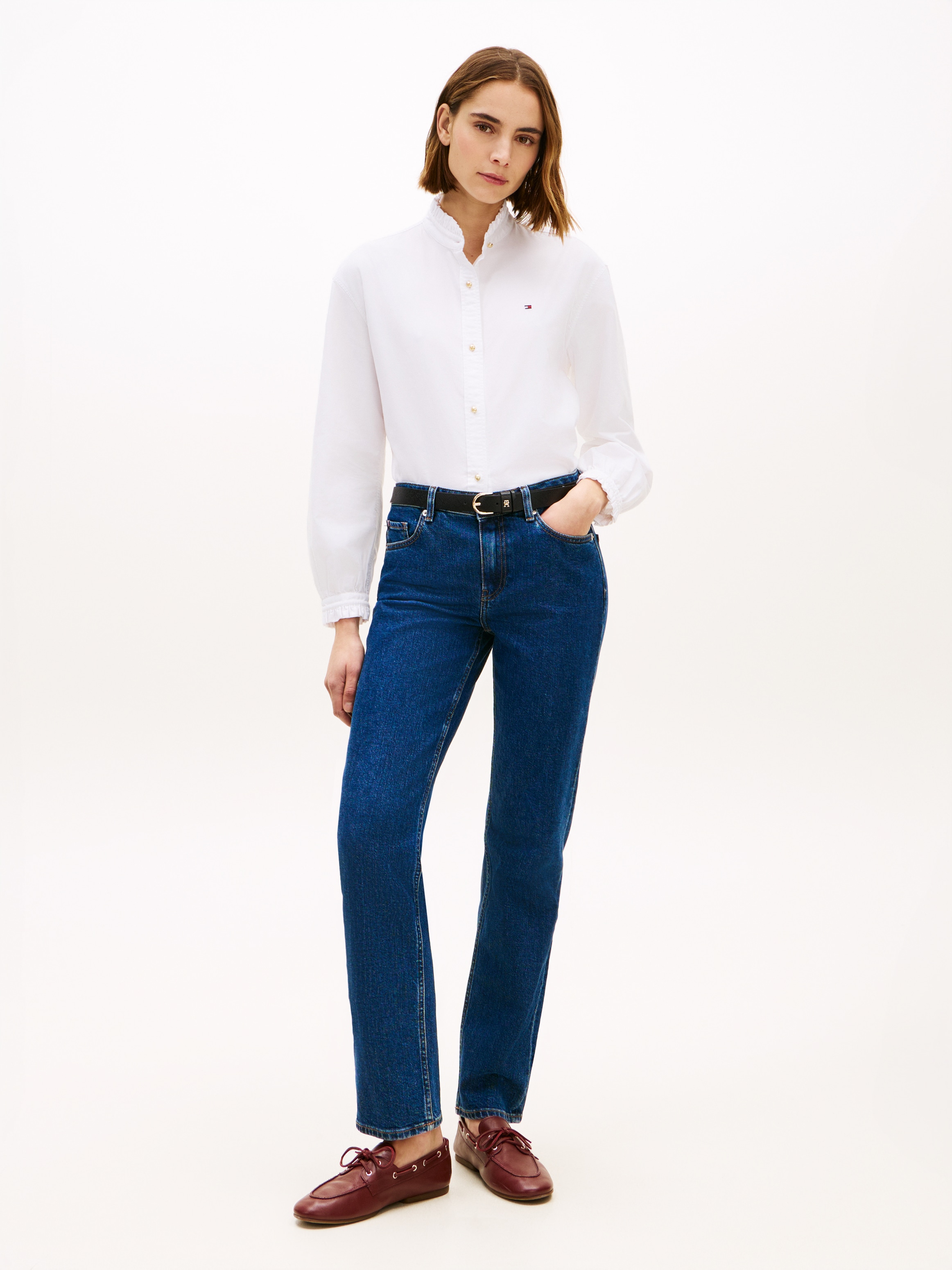 Tommy Hilfiger Straight-Jeans mit dezenter Logostickerei