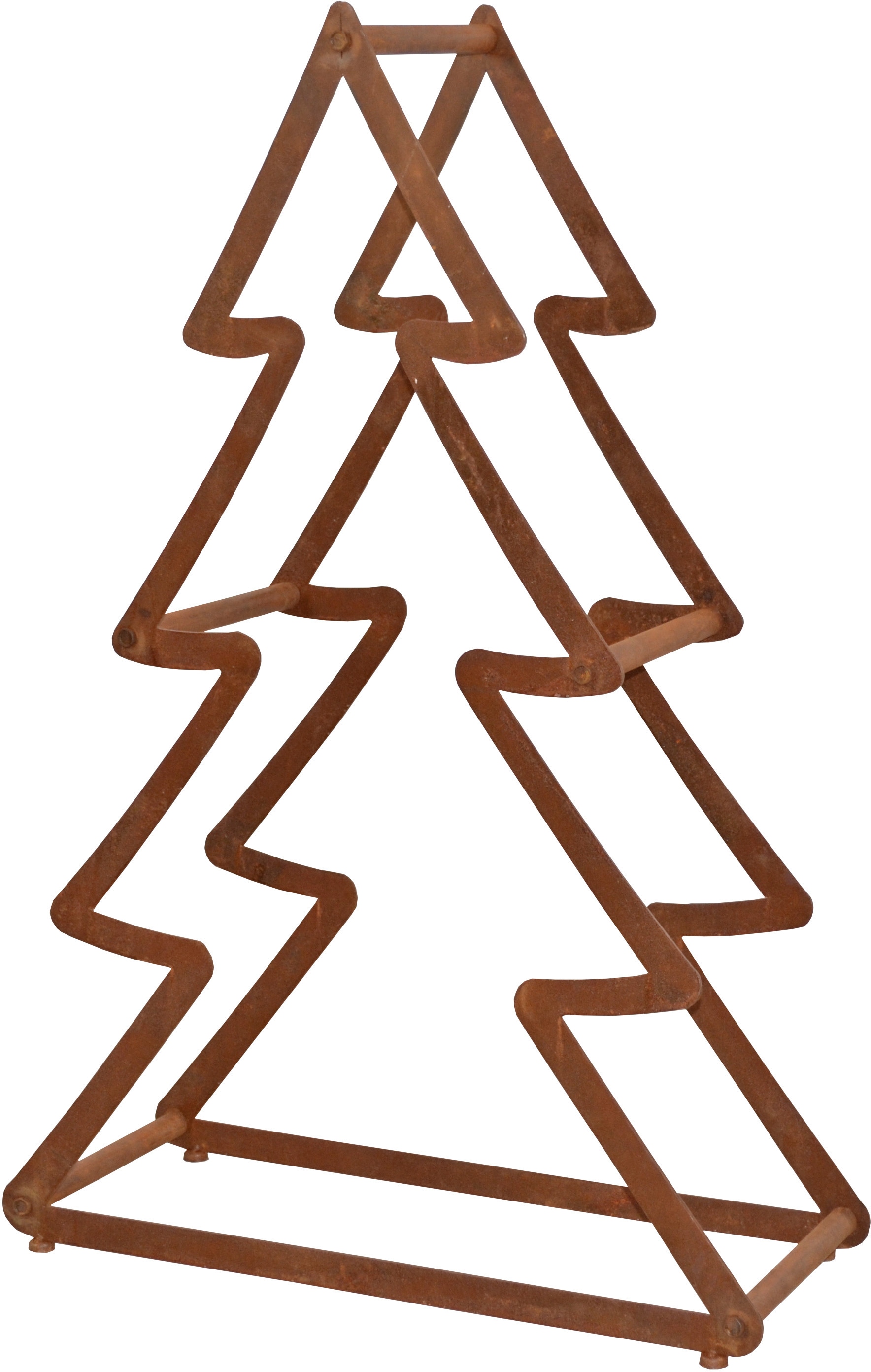 HOFMANN LIVING AND MORE Dekobaum »Weihnachtsbaum, Weihnachtsdeko aussen«,  aus Metall, mit rostiger Oberfläche, Höhe ca. 95 cm bequem bestellen