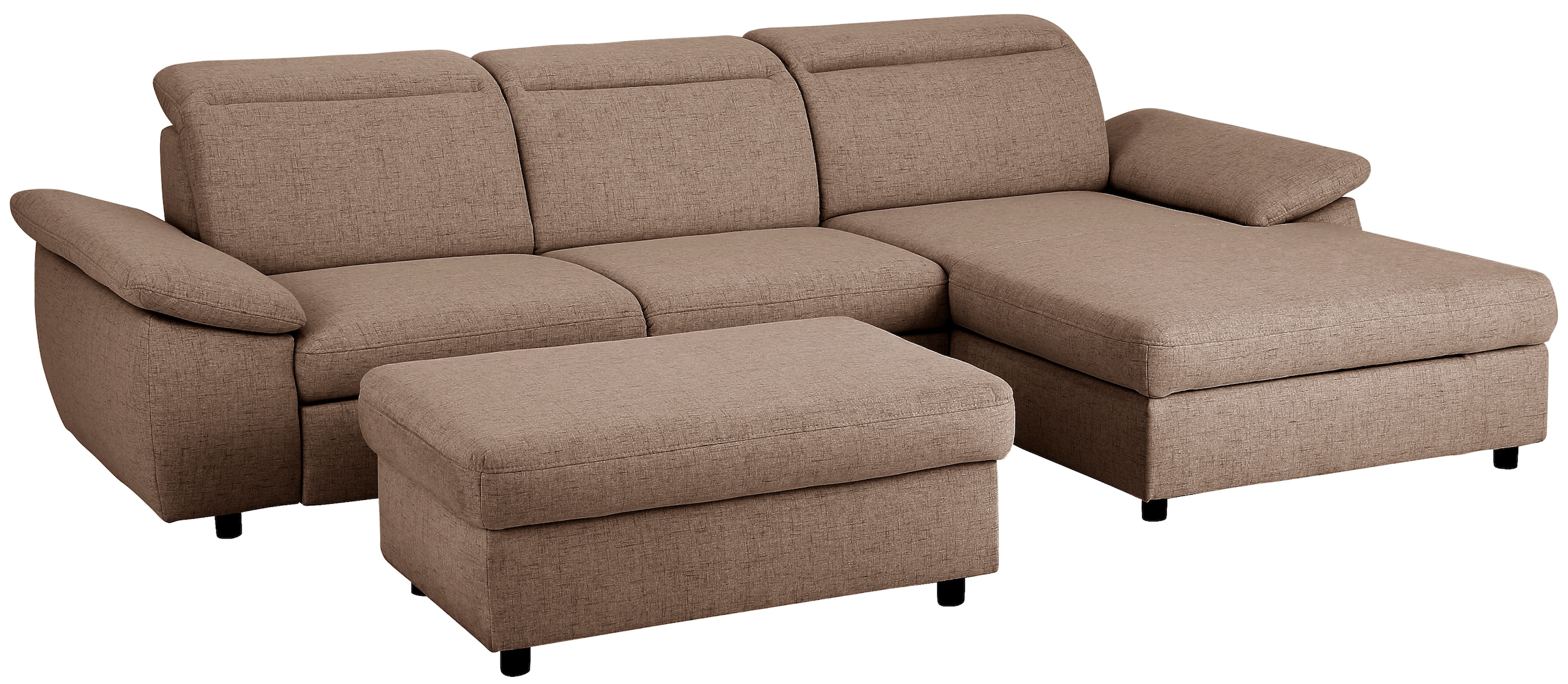 Home affaire Ecksofa »Mauritius L-Form«, mit Kopfteil- und Armlehnverstellung, mit Bettfunktion und Bettkasten