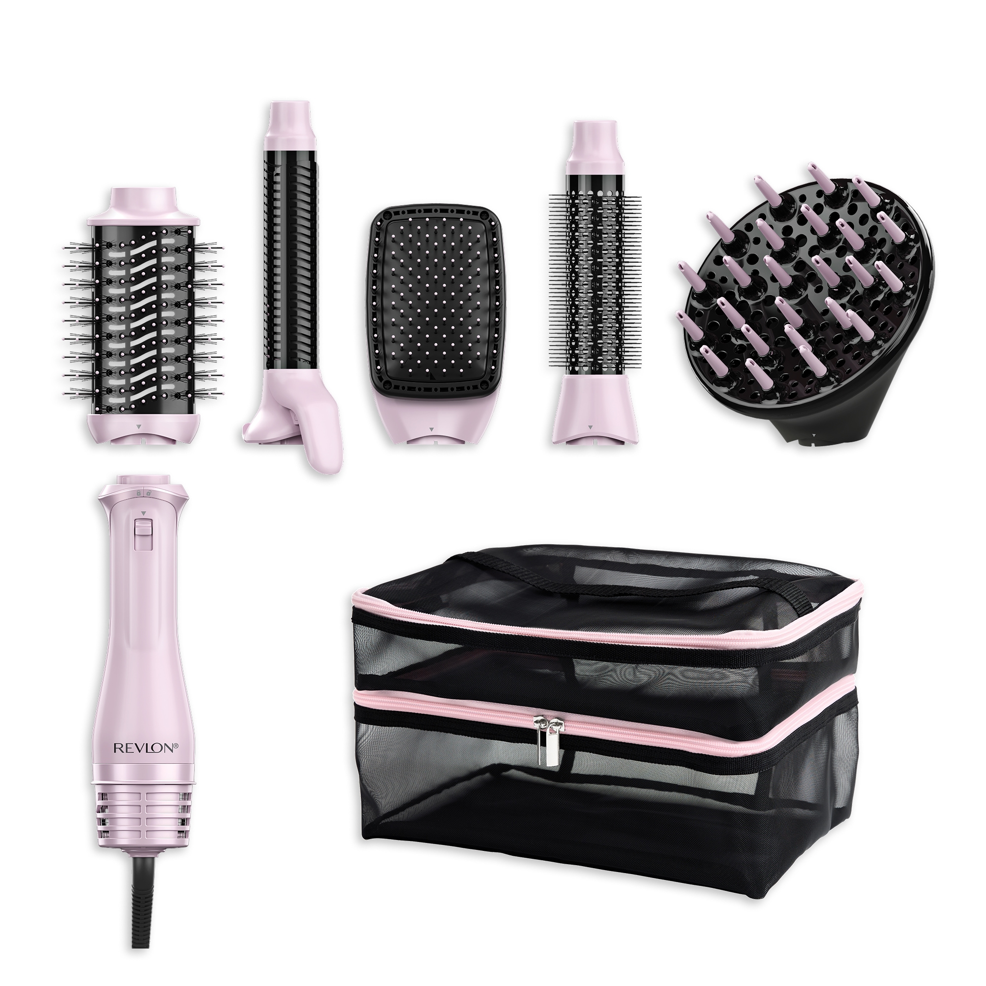 Revlon »One‑Step™ 5‑in‑1 Multi Air Styler Pink Titanium Edition, RVDR5376E« 5 Aufsätze Unbegrenzte Möglichkeiten dank 5 hochwertiger Stylingköpfe, mit Tasche