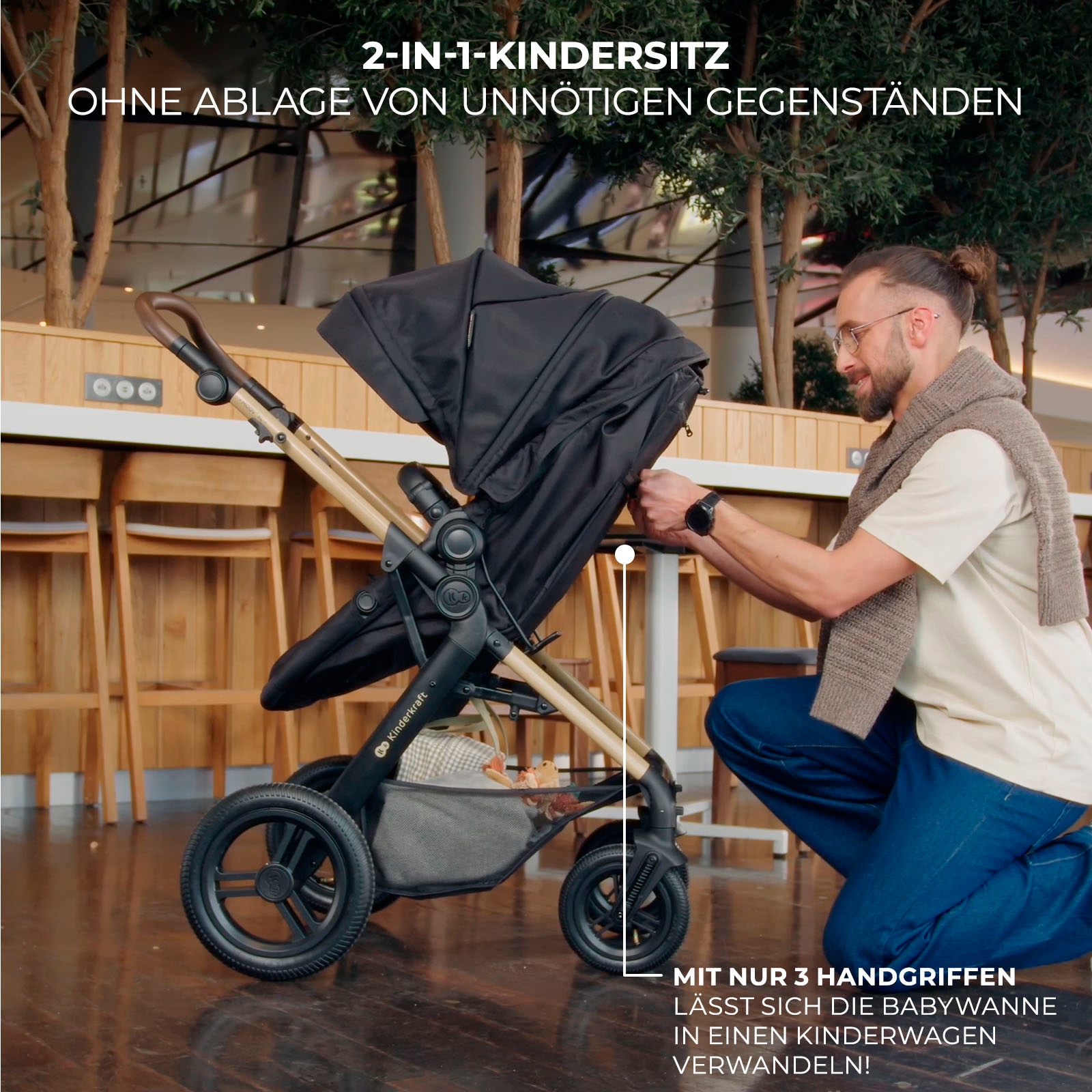 Kinderkraft Kombi-Kinderwagen »MOOV 2 XL« 27 kg mit Luftreifen