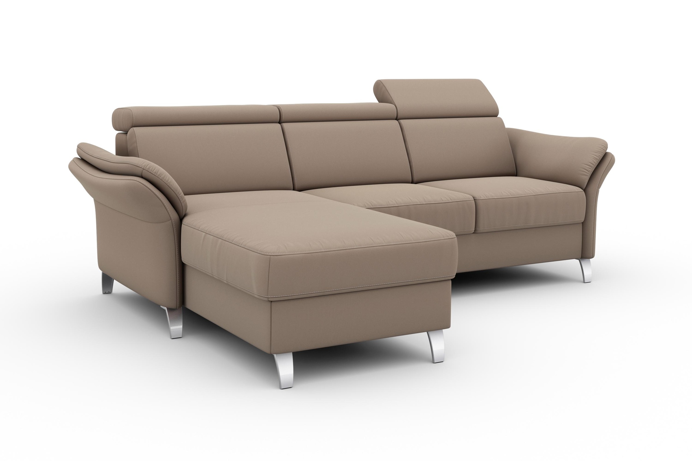 sit&more Ecksofa »Vincenzo L-Form«, inklusive Kopfteilverstellung, wahlweise mit Bettfunktion, Bettkasten