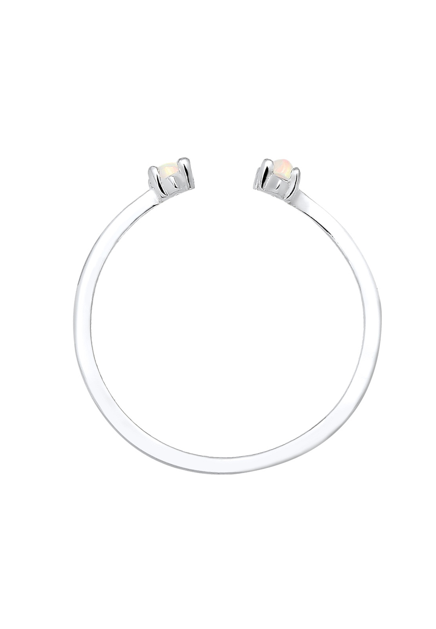 Elli Silberring »Ring mit Opal Oval Offen Verstellbar 925 Silber«