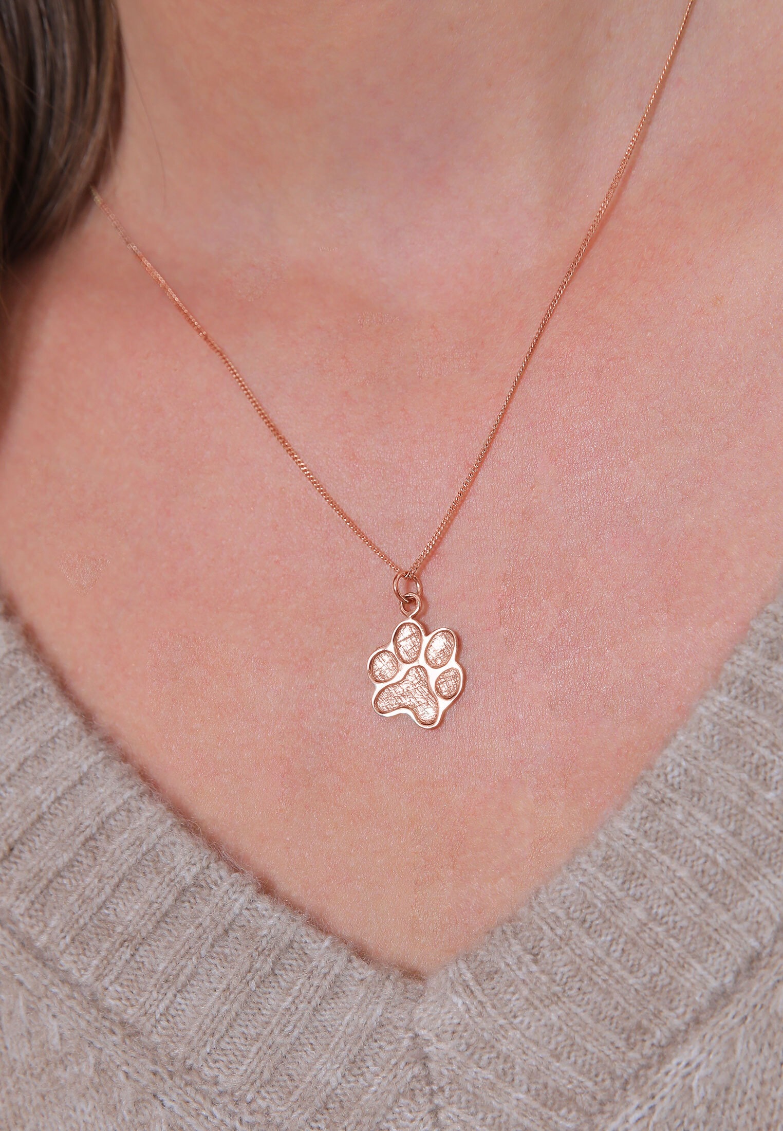 Elli Kette mit Anhänger »Halskette Pfote Symbol Hund 925 Silber«