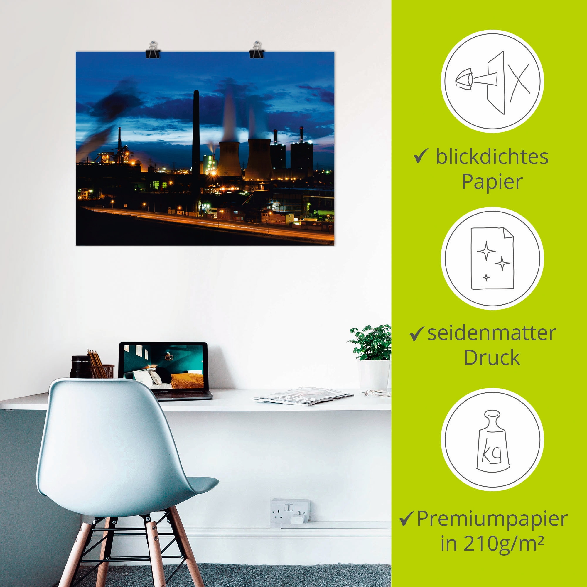 Artland Wandbild »Duisburg- Dehoga blaue Stunde«, Deutschland, (1 St.), als Leinwandbild, Poster in verschied. Größen