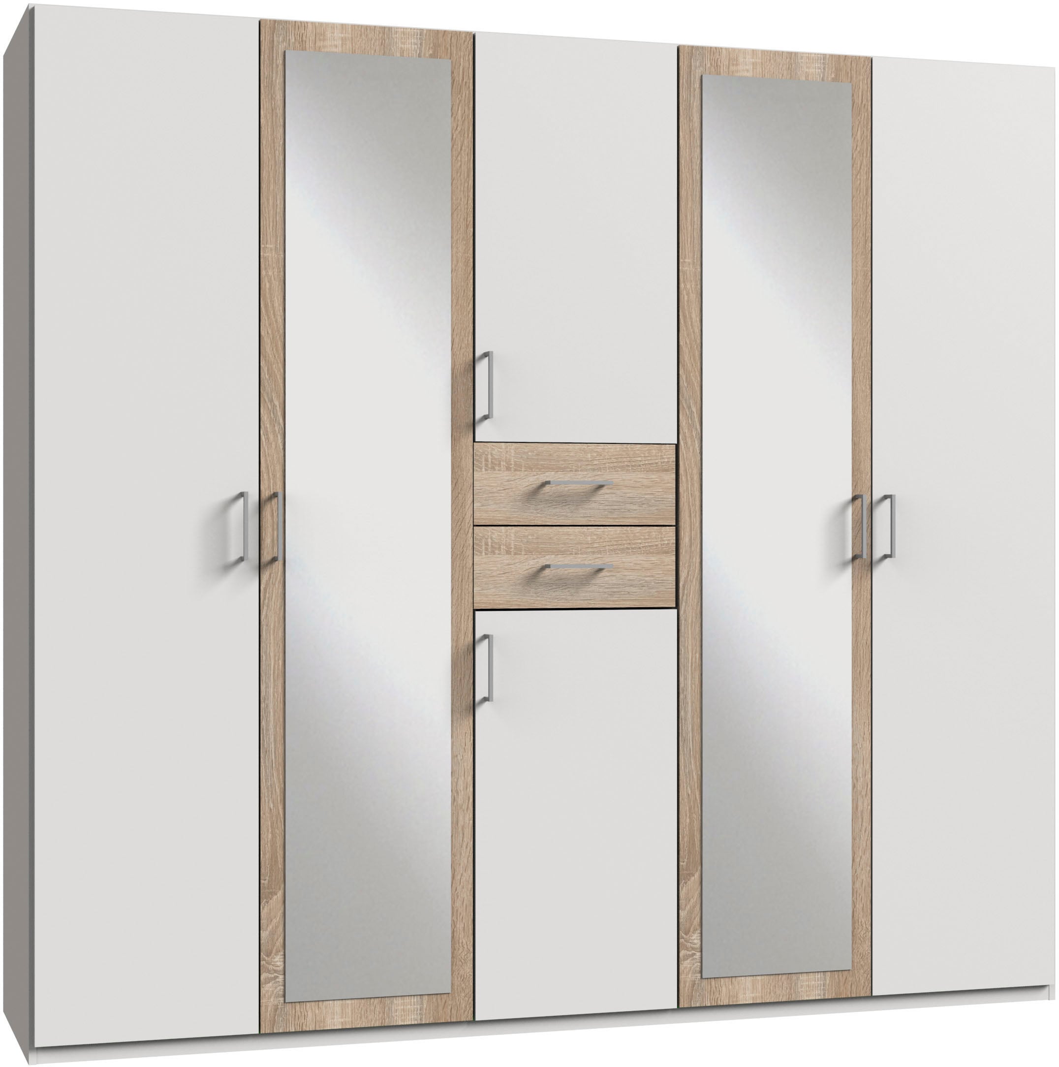 Wimex Kleiderschrank »Diver Drehtürenschrank mit Spiegel, Schubladen, 225 oder 270cm breit«, Bestseller Schlafzimmerschrank wahlweise 3 Innenausstattungen
