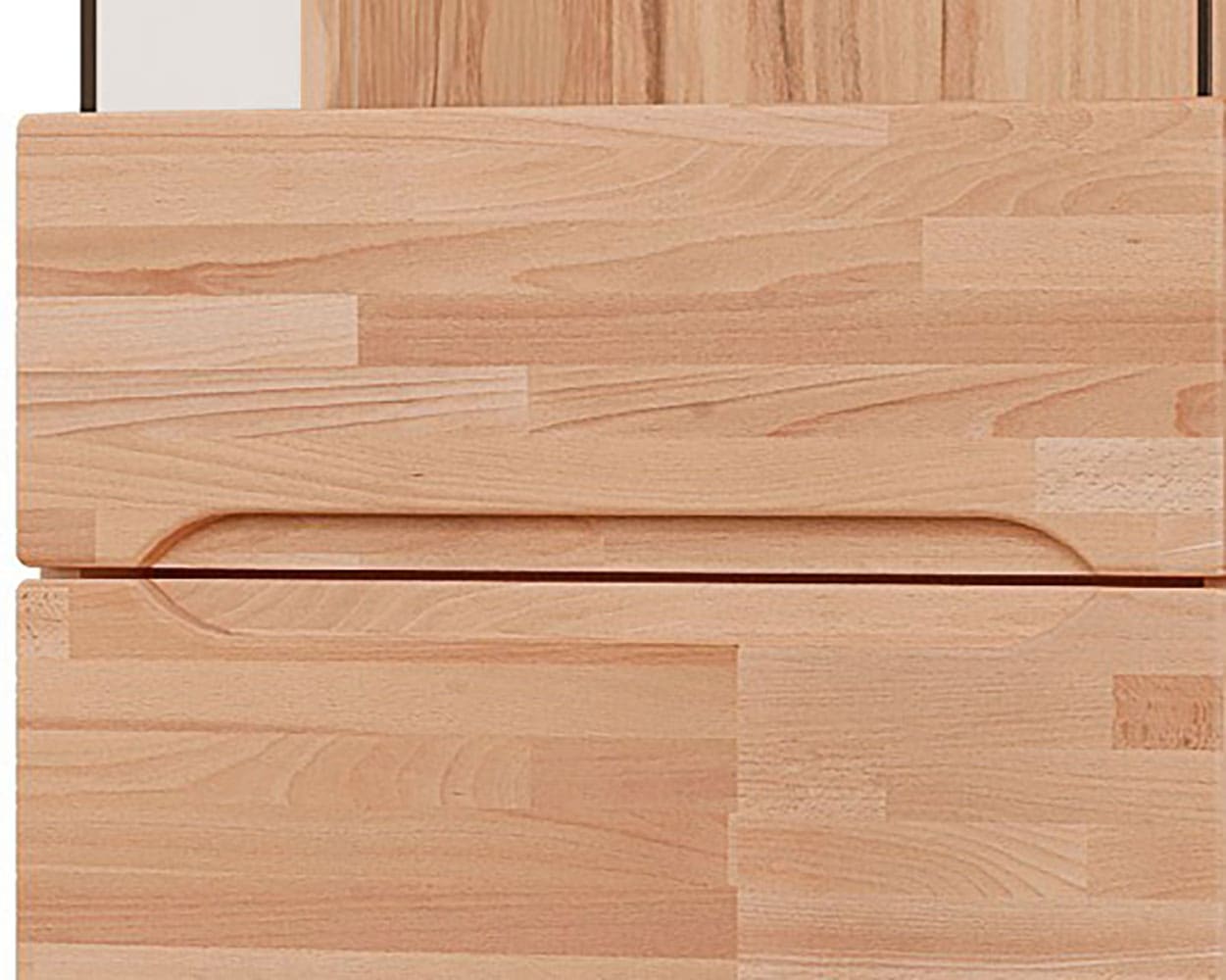 OTTO home Vitrine »VETRO: Fronten aus Massivholz, Korpus aus Melamin, 1Glastür« Kernbuche B/T/H:50/40/190cm, 3Variable einlegeboden, Türanschlag L/R