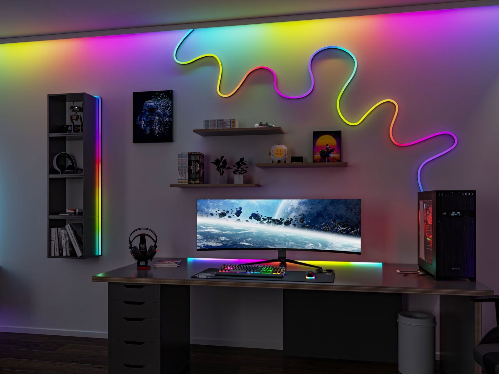 Paulmann LED-Lichterschlauch »Entertain LED Schlauch Black Neon RGB+« Farbwechsler & Farbsteuerung & Dimmer