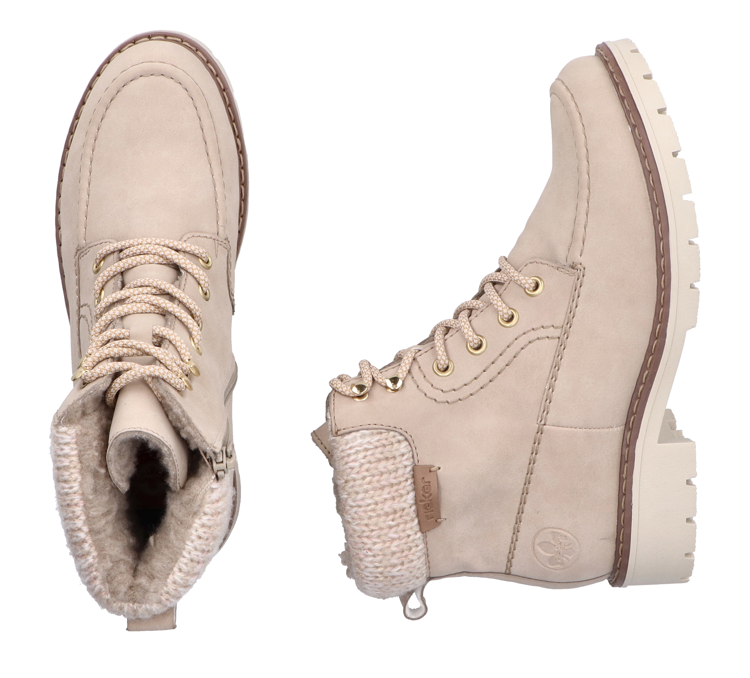 Rieker Winterstiefelette, Schnürboots, Winterboots, Blockabsatz, mit Innenreißverschluss