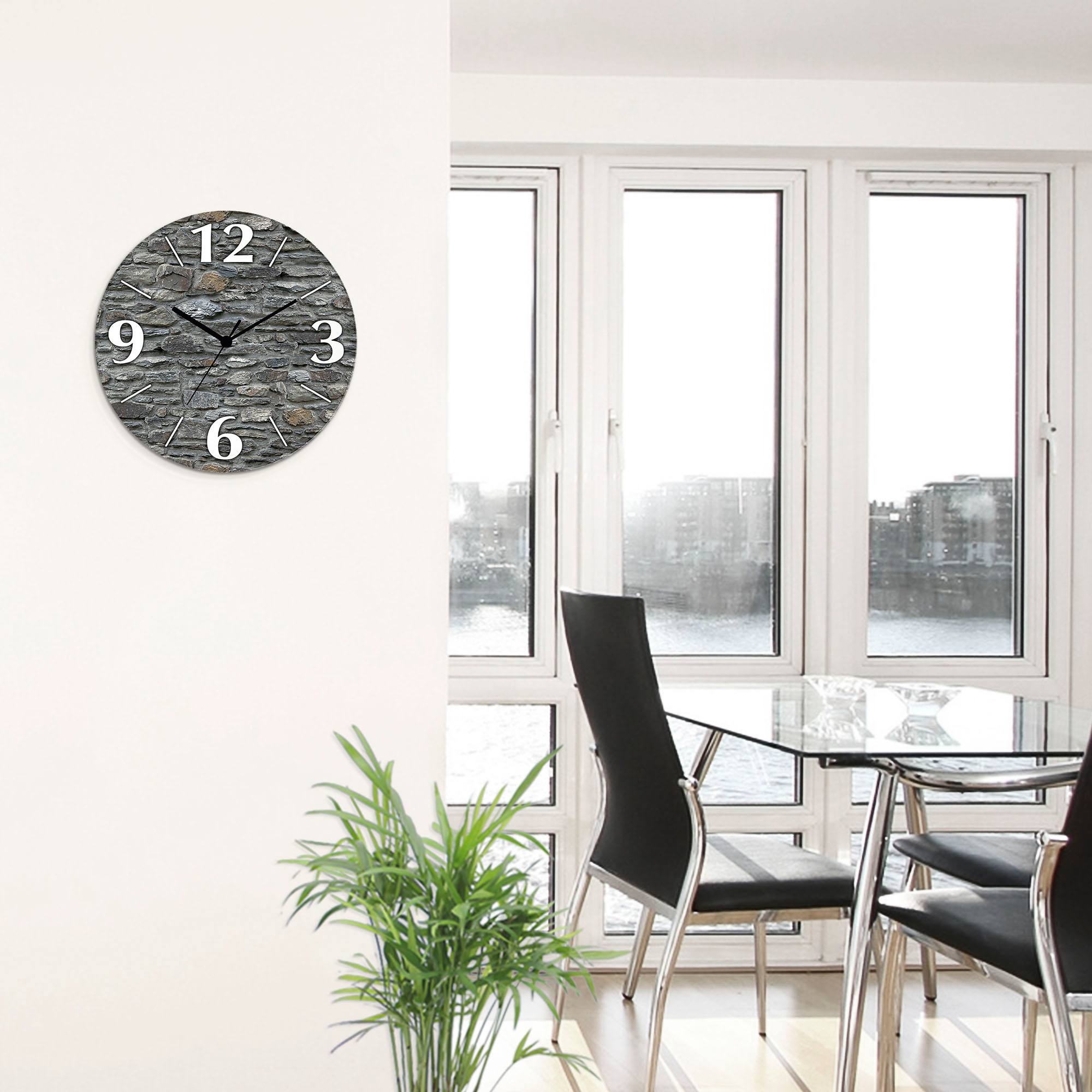 Artland Wanduhr »Schiefermauer«, wahlweise mit Quarz- oder Funkuhrwerk, lautlos ohne Tickgeräusche