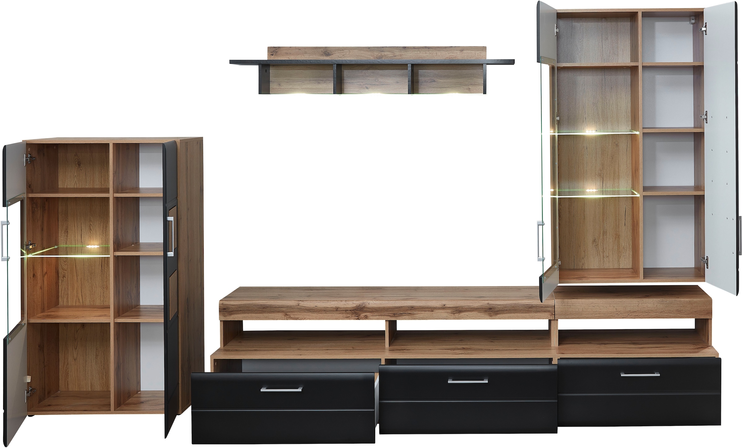 Innostyle Wohnwand »Sonate«, (Komplett-Set, 5 St.), inkl. LED-Beleuchtung