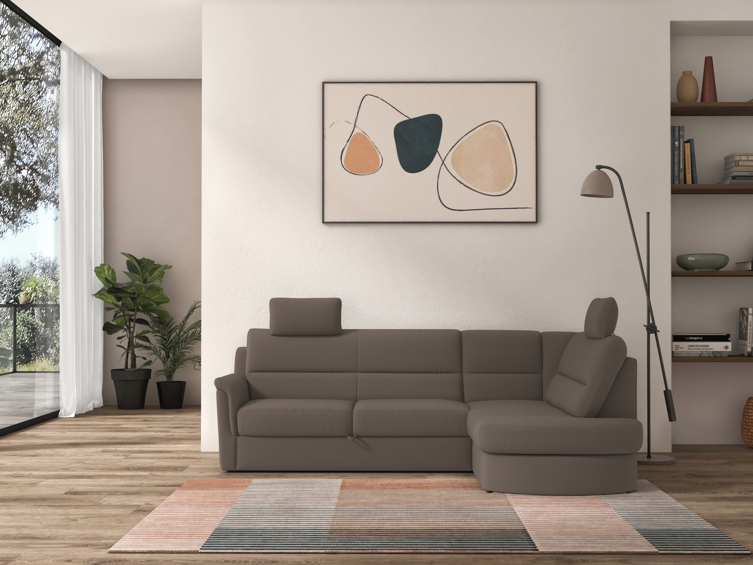 sit&more Ecksofa »Panini L-Form«, wahlweise mit Vorziehsitz und Bettkasten