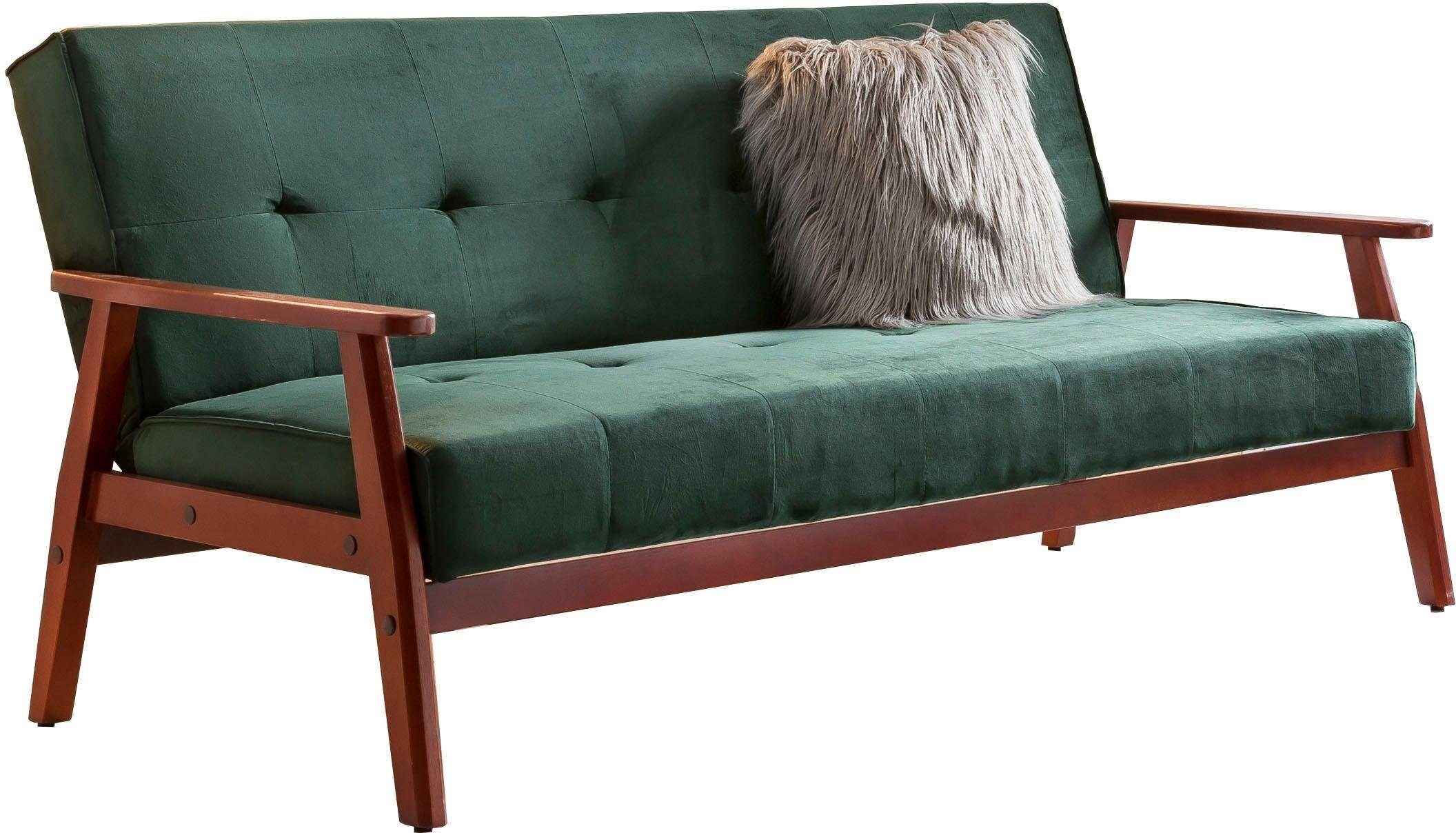 SalesFever Schlafsofa »Skagen 3-Sitzer Schlafsofa«, Holzgestell Sofa: Entspannung und Schlaf auf 190cm Breite