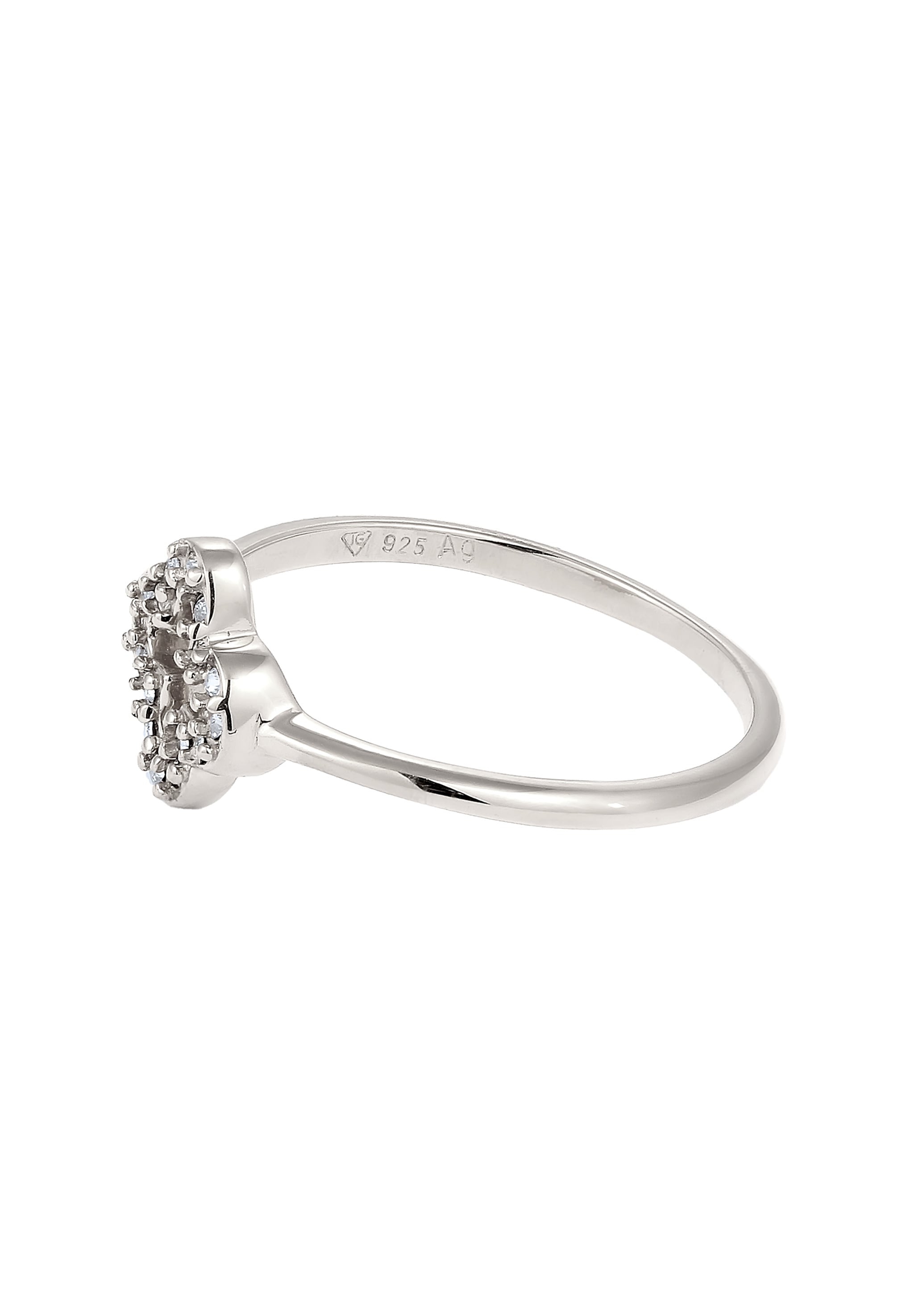 Elli Silberring »Ring Kleeblatt Weiß 925 Sterling Silber, mit Kristallen von Swarovski®«