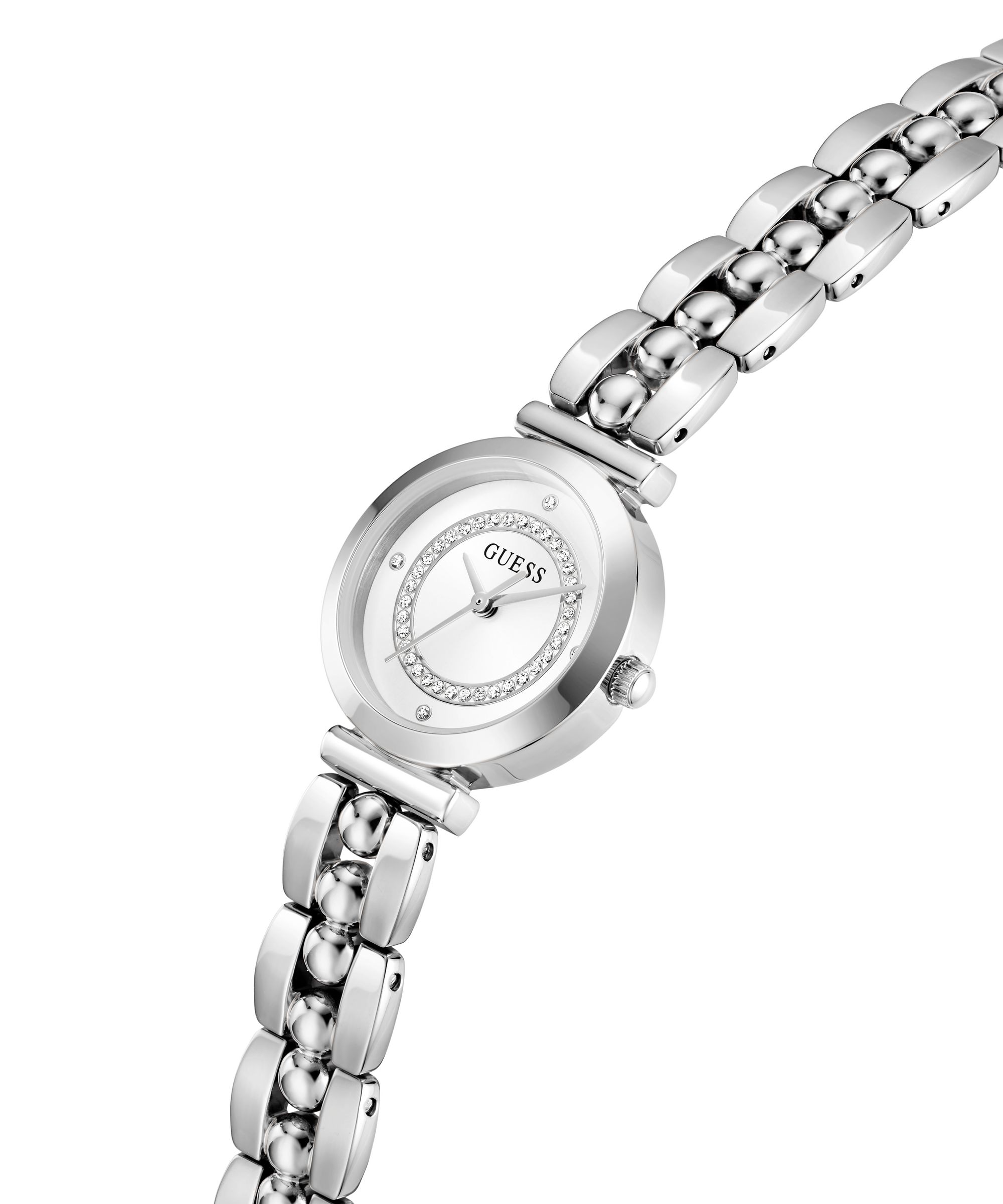 Guess Quarzuhr »LEENA« Armbanduhr, Damenuhr, Edelstahlarmband, analog