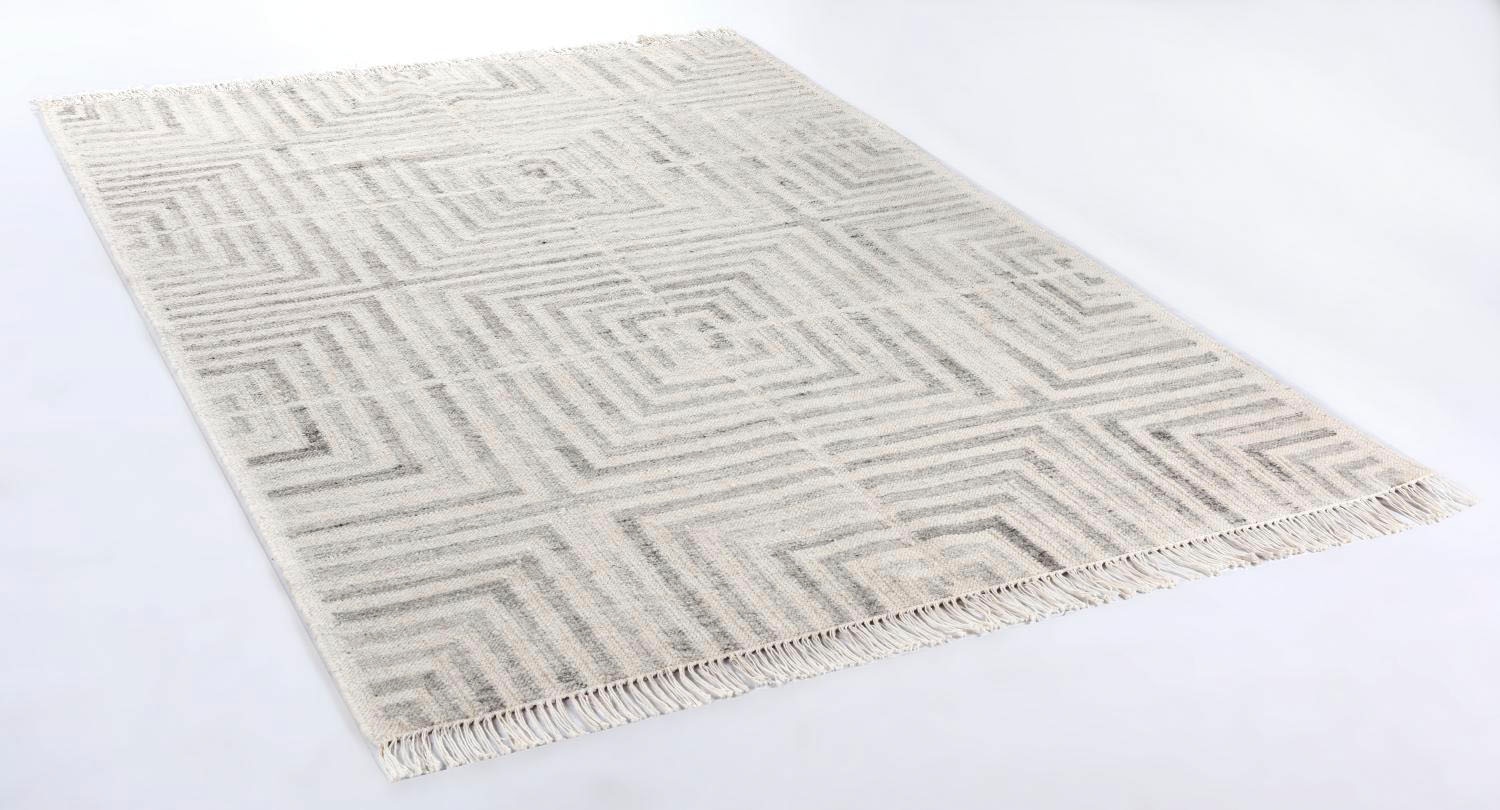TOM TAILOR HOME Teppich »Square Kelim« rechteckig 5 mm Höhe handgewebt, mit Fransen, Boho-Style