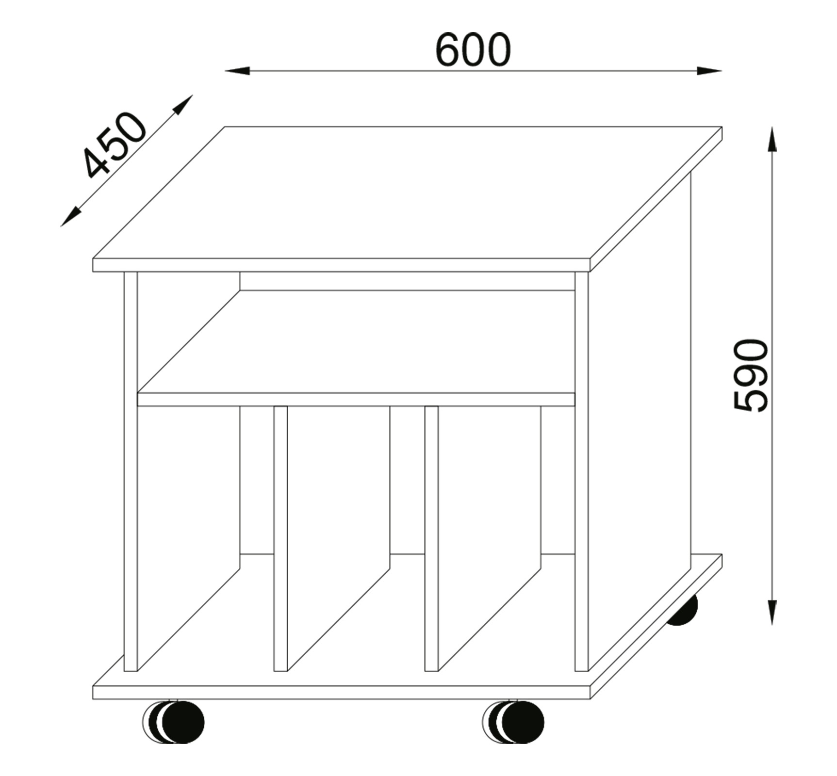 VCM Beistelltisch »Holz Beistelltisch Couchtisch Rollen Tabina«
