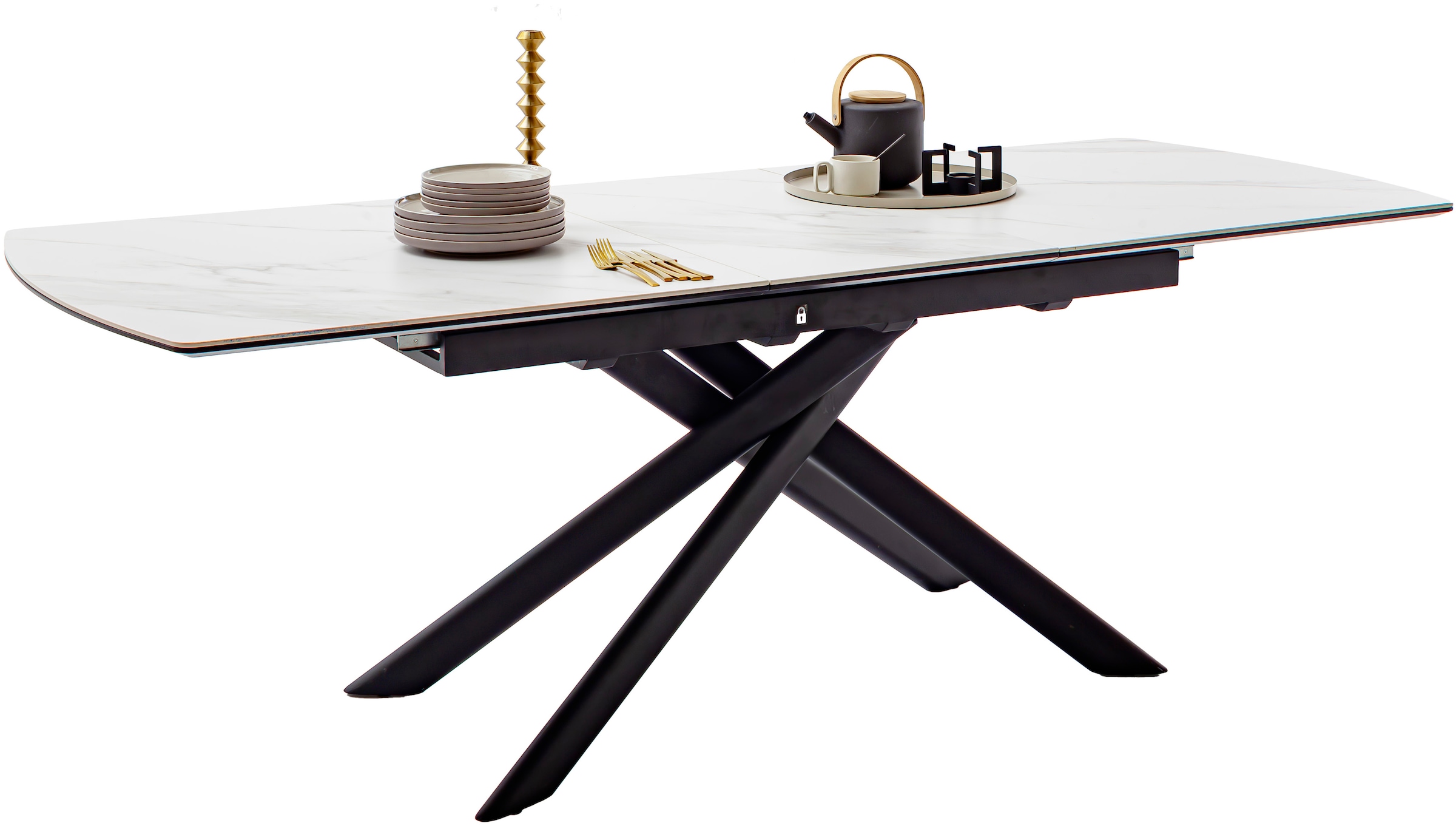 MCA furniture Esstisch »VANINO Auszugtisch 180-230 cm marmoriert«, (1 St.), Keramik,Metall,Synchronauszug,ausziehbar,8-10 Personen