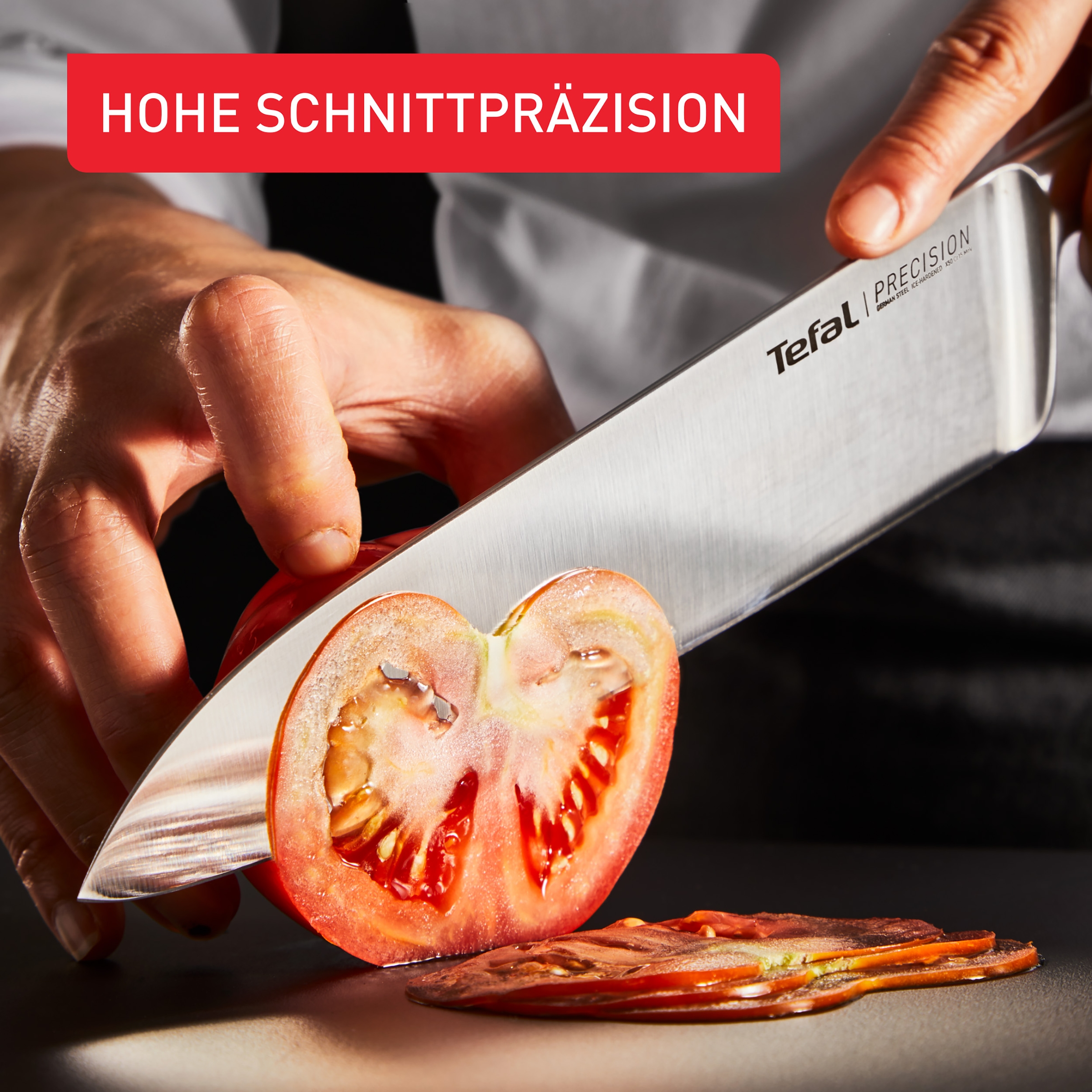 Tefal Messer-Set »Precision«, (Set, 3 tlg.), hohe Schnittpräzision, langlebig, ergonomischer Griff, Wellenmuster