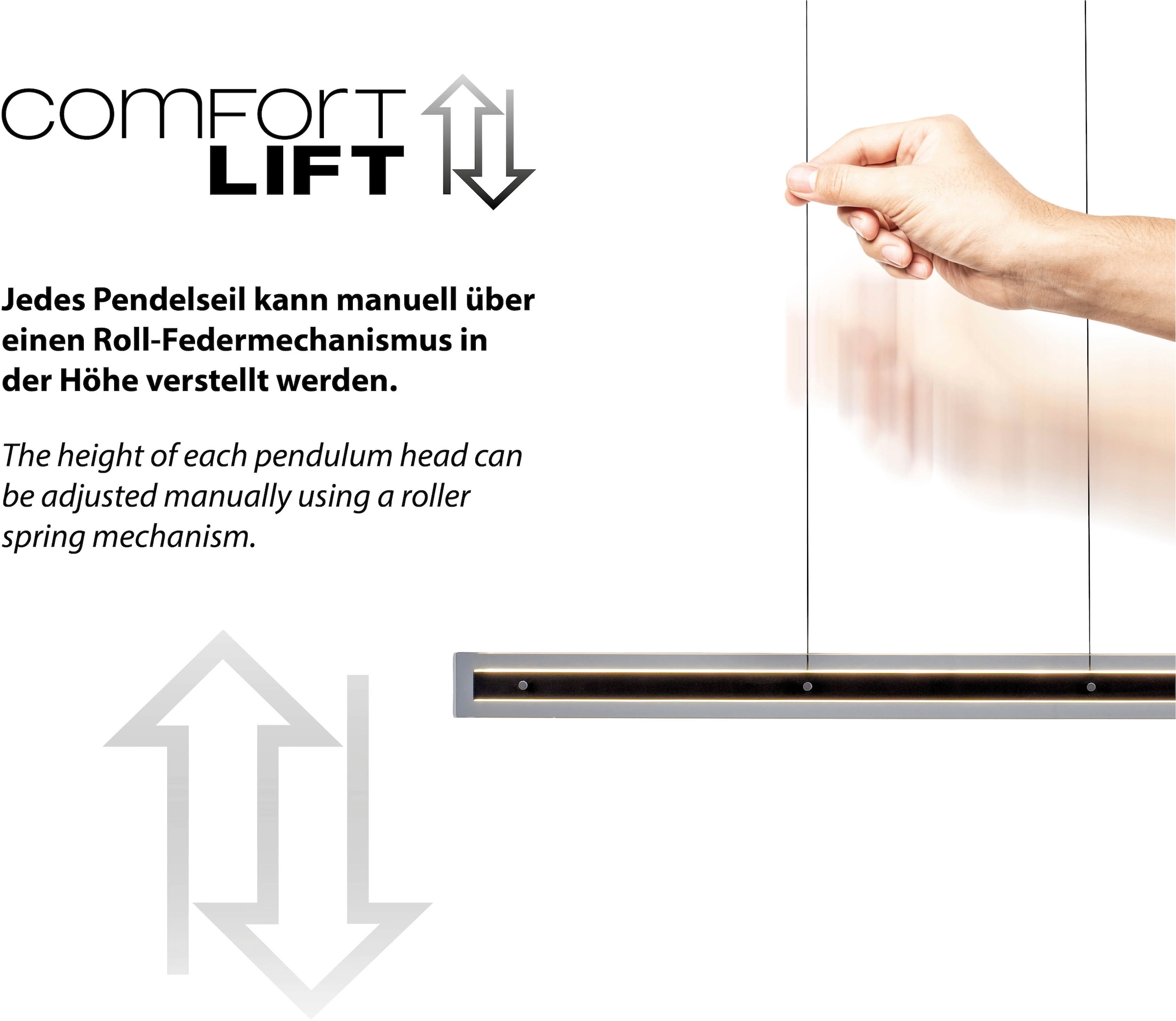 SCHÖNER WOHNEN-Kollektion LED Pendelleuchte »LENA« LED-Board 1 Stk. Warmweiß SCHÖNER WOHNEN Kollektion, 3-Stufen Dimmfunktion, Up-und Downlight