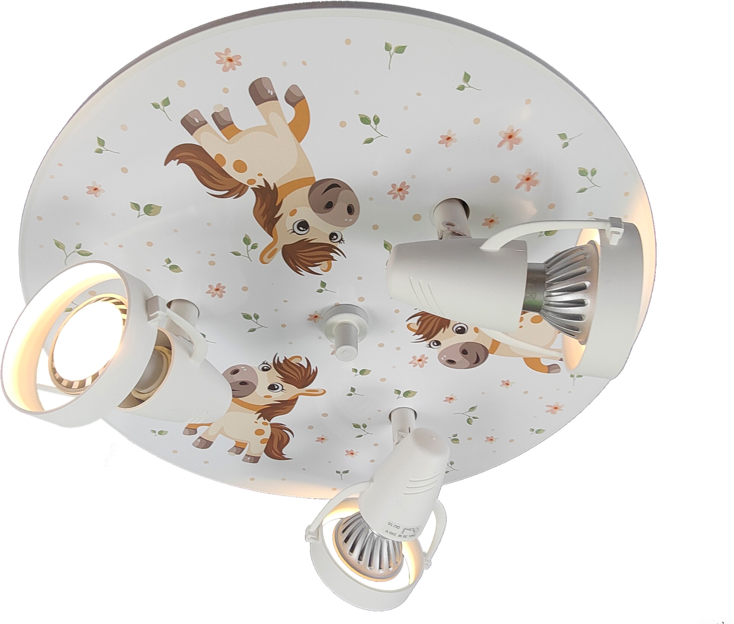niermann Deckenleuchte »Kinderlampe mit Motiv "Pony Paula", Strahler für Kinderzimmer« GU10 1 Stk. 3 schwenk- und drehbare Strahler, Made in Germany