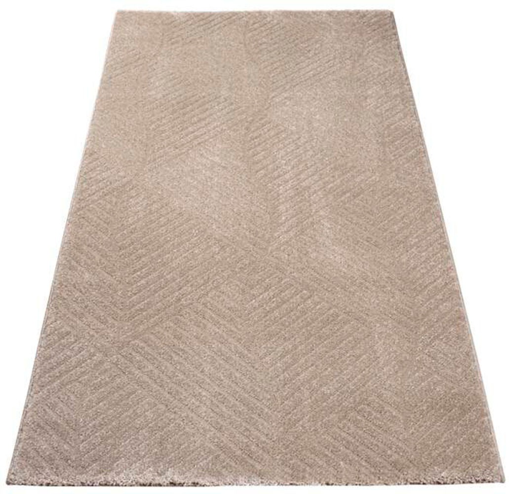 Carpet City Teppich »Friseé-Teppich FANCY 904«, rechteckig, 12 mm Höhe, Läufer, Kurzflor Wohnzimmer, florale 3D-Optik, für Schlafzimmer
