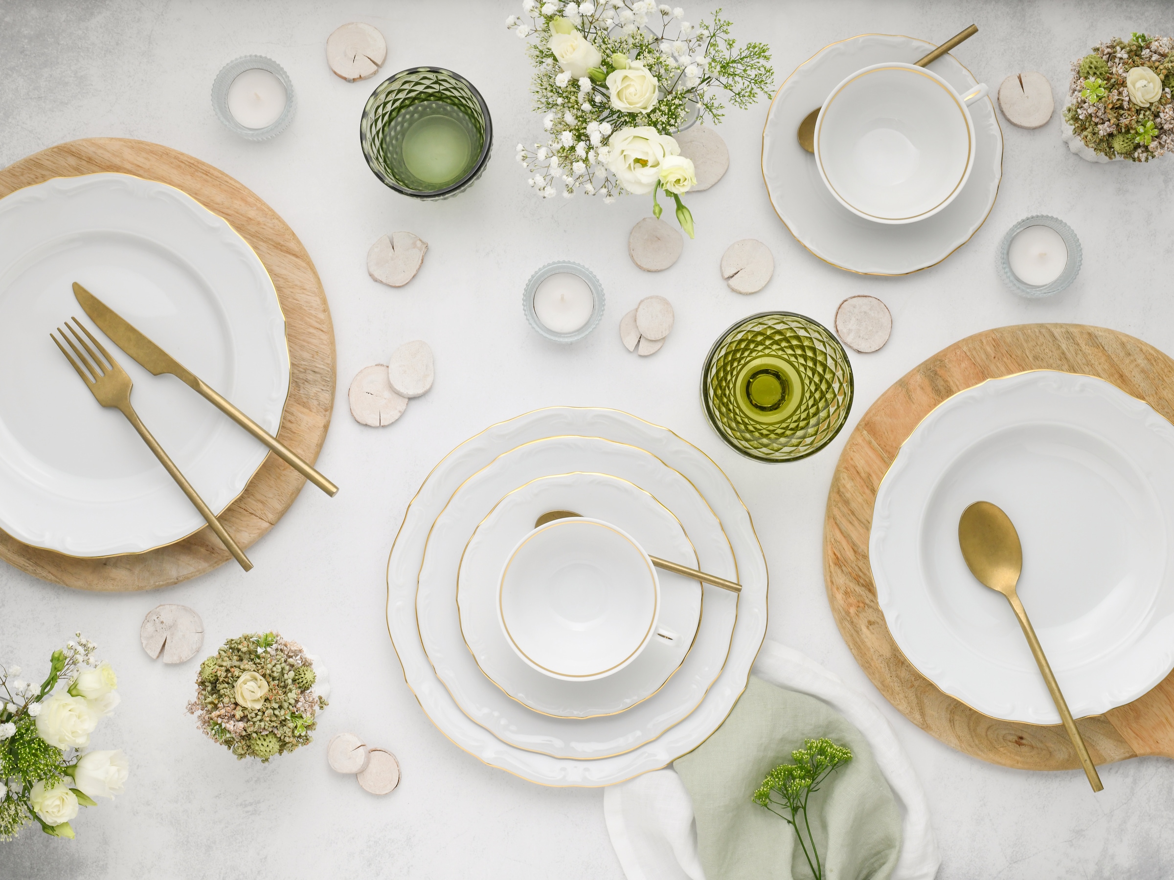 CreaTable Kombiservice »Maria Theresia, Kombi-Service 30-tlg« Traditionelle Porzellanform
