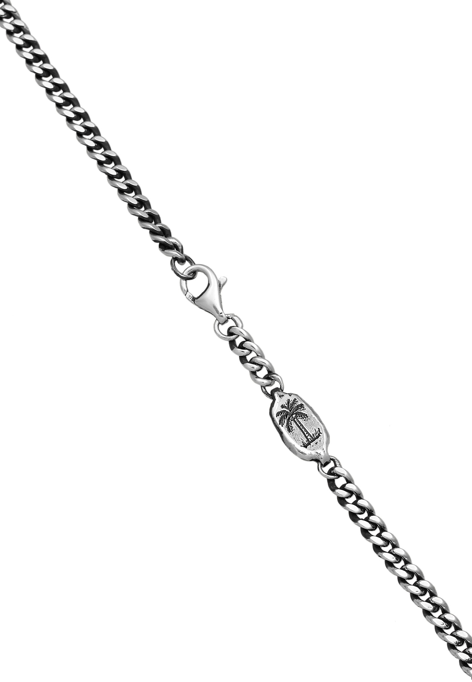 HAZE & GLORY Silberkette »Halskette Panzerkette Palme Basic 925 Silber«