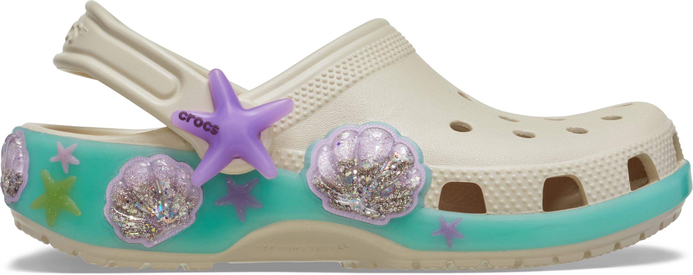 Crocs Clog »Classic Sea Sparkle Shaker«  Sommerschuh, Strandschuh mit Glitter-Muscheln
