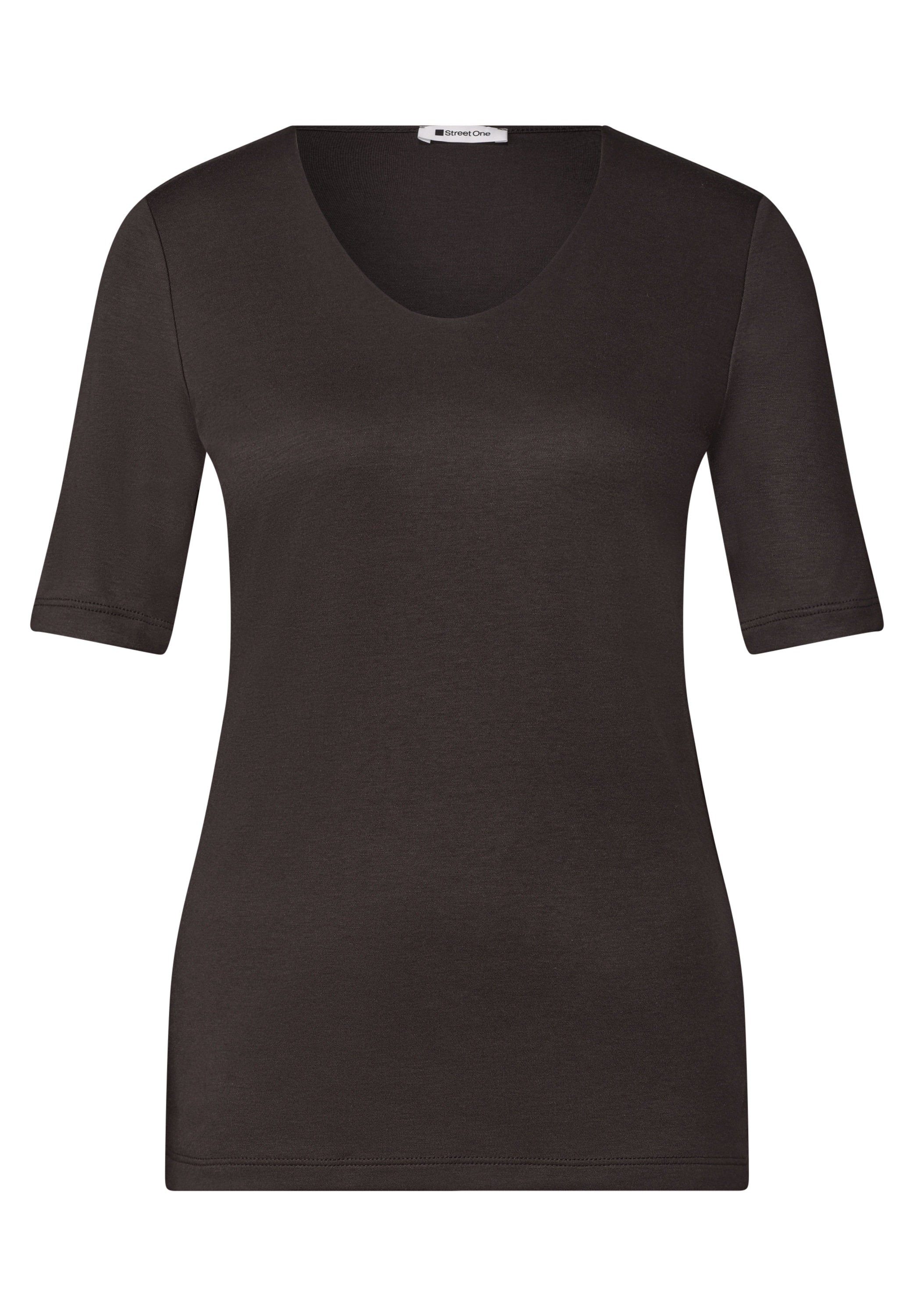STREET ONE Kurzarmshirt »Style Palmira« mit tiefem Rundhalsausschnitt