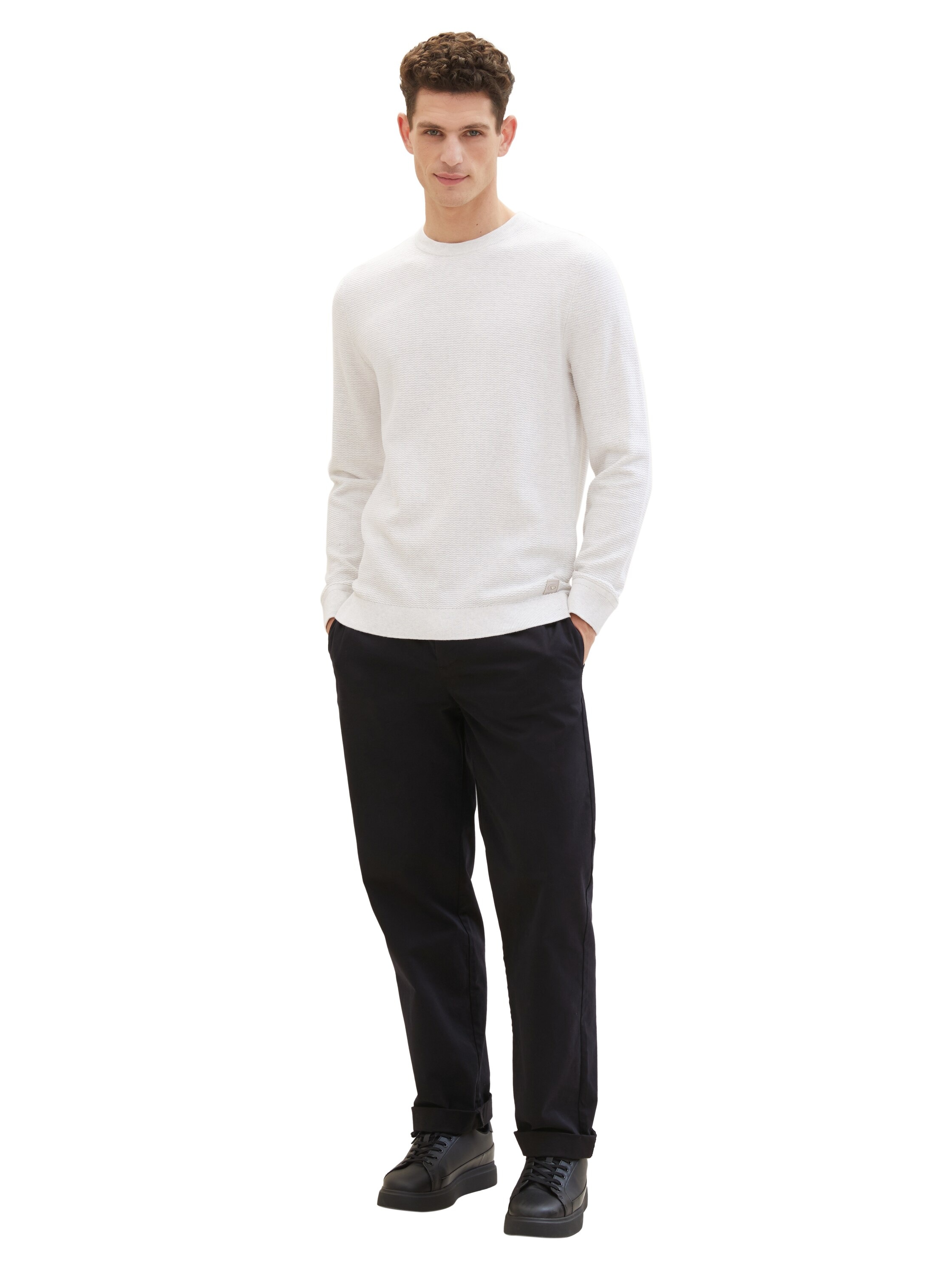 TOM TAILOR Strickpullover, mit Logo-Badge an der Seite