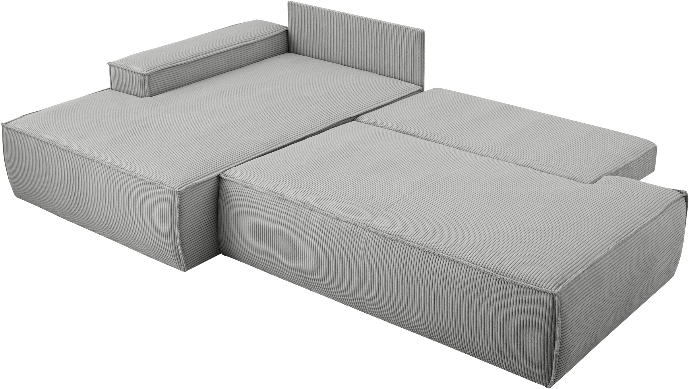 Home affaire Ecksofa »SHERWOOD, Schlafsofa in L-Form offen (275cm), Cord, Leinenoptik«, Schlaffunktion und Bettkasten, Kedernaht, hoher Sitz- & Liegekomfort