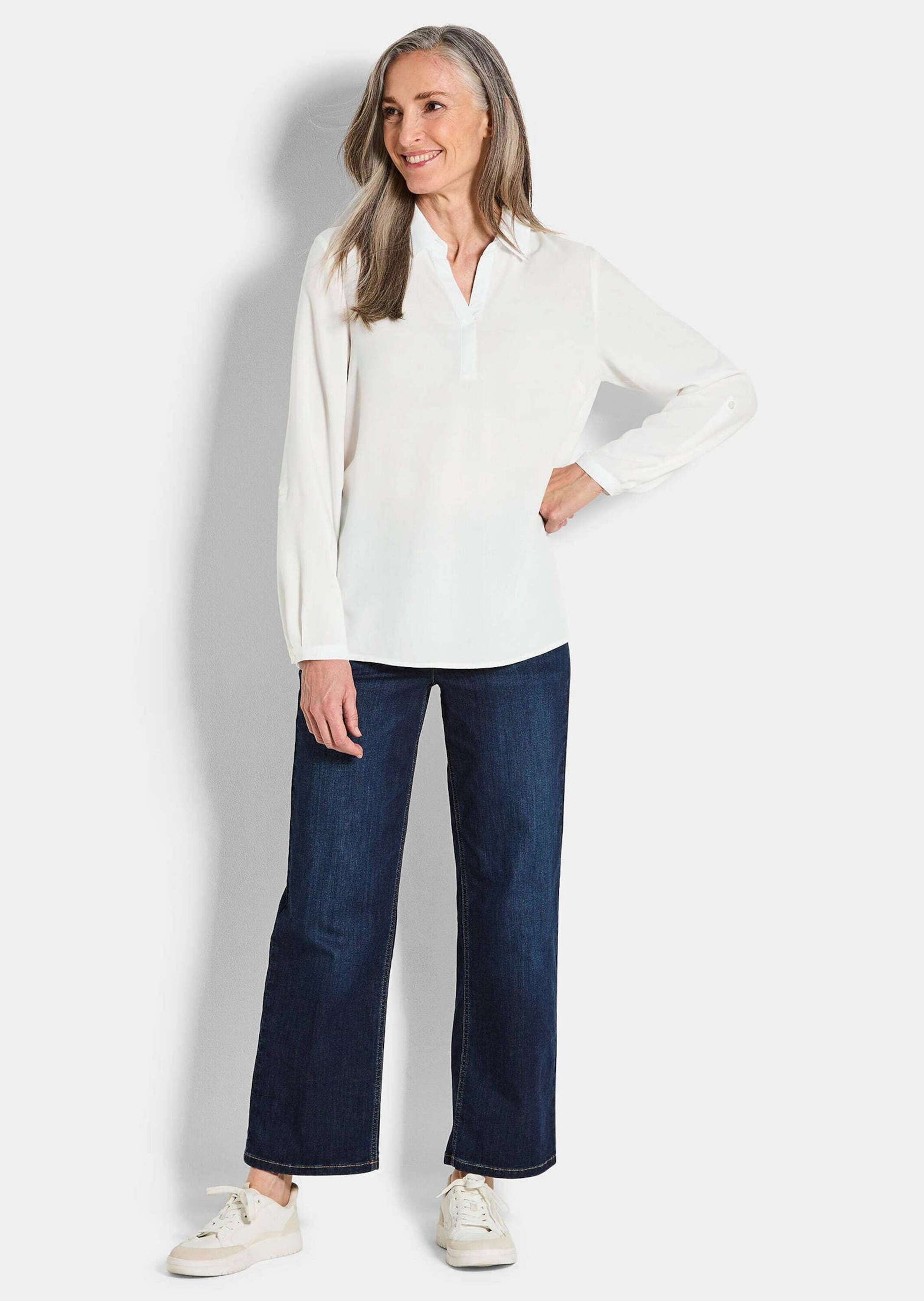 GOLDNER Klassische Bluse »Zeitlose Viskosebluse mit Hemdkragen« Hemdkragen