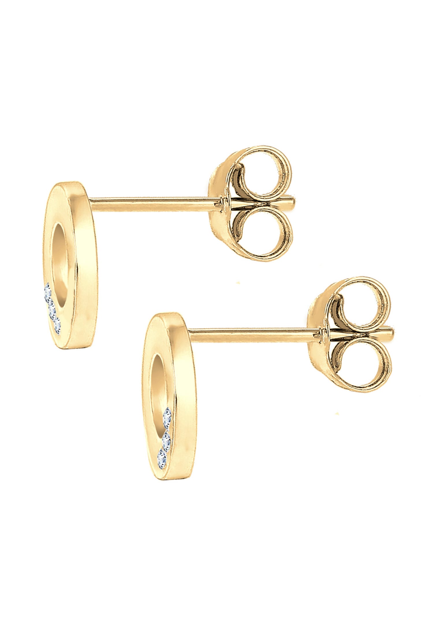 Elli DIAMONDS Paar Ohrstecker »Ohrringe Ohrstecker Kreis Diamant Brillantschliff (0.03 ct) 585 Gelbgold«