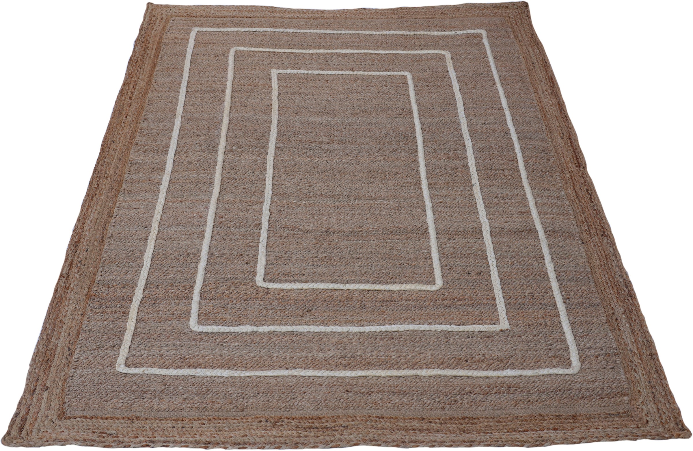 Teppich mit Jute, Teppich »Nilay«, Leonique rechteckig, pflegeleicht Bordüre, 100% aus Geflochtener kaufen online