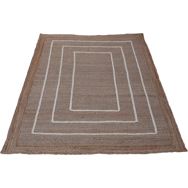 Leonique Teppich »Nilay«, rechteckig, Geflochtener Teppich aus 100% Jute,  mit Bordüre, pflegeleicht online kaufen