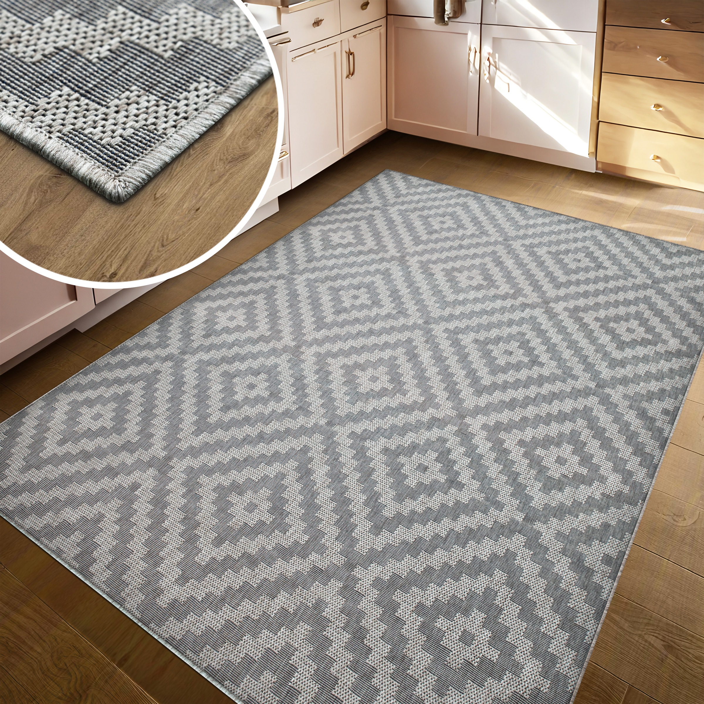 my home Teppich »Cordoba auch als Läufer erhältlich«, rechteckig, 3 mm Höhe, In- und Outdoor geeignet, Sisal-Optik, Wetterfest & UV-beständig, Boho