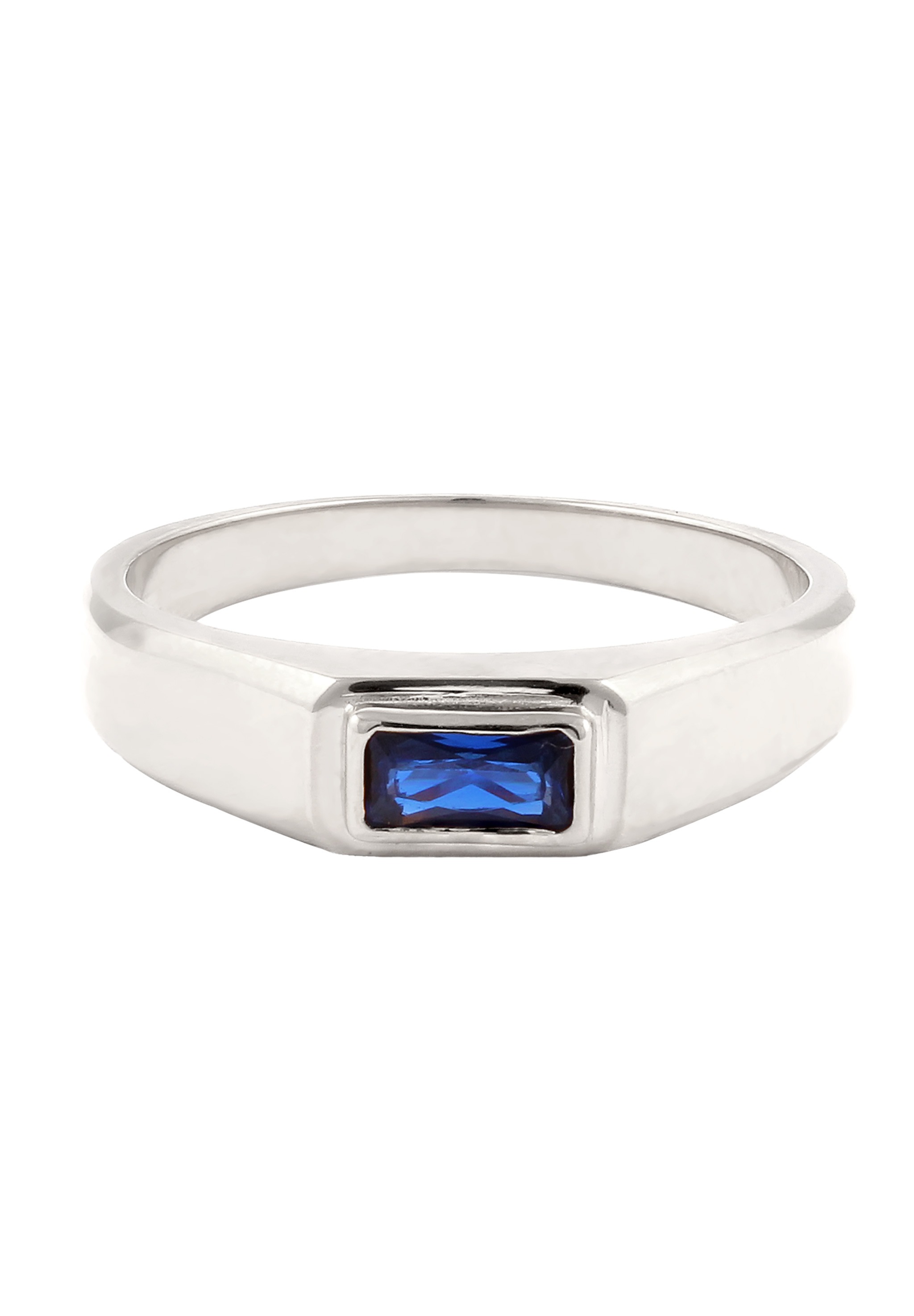 Kuzzoi Siegelring »Ring Siegelring Rechteck Synthetischer Saphir Blau 925 Sterling Silber«
