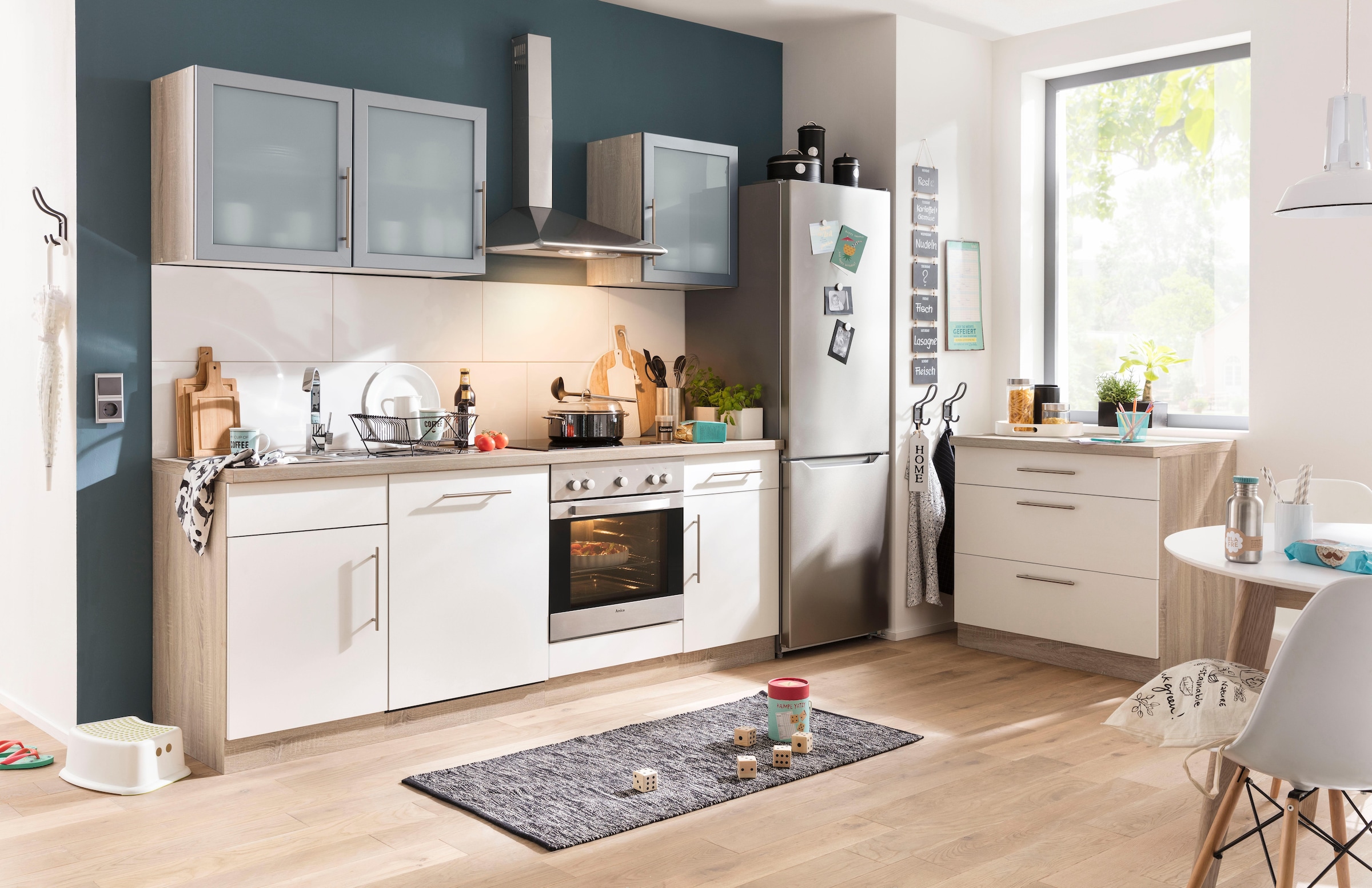 wiho Küchen Küchenzeile »Aachen«, mit E-Geräten, Breite 220 cm auf Raten  bestellen